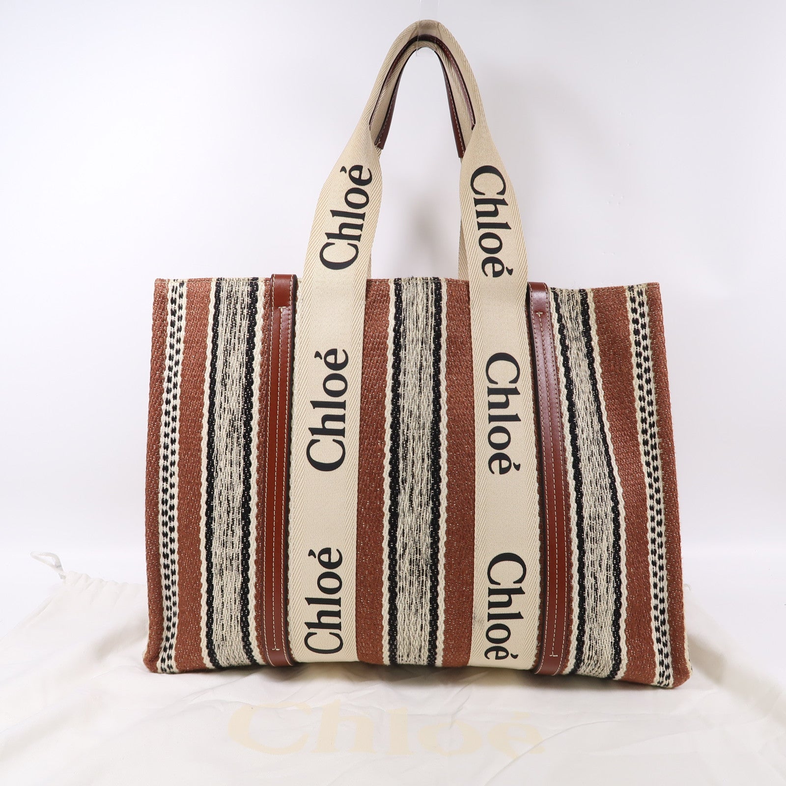 Chloe 帆布Tote Bag肩背袋啡色/米色