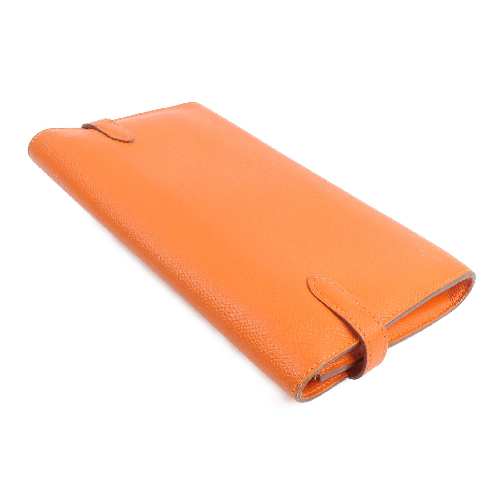 HERMES Epsom皮革Kelly Wallet長錢包Orange