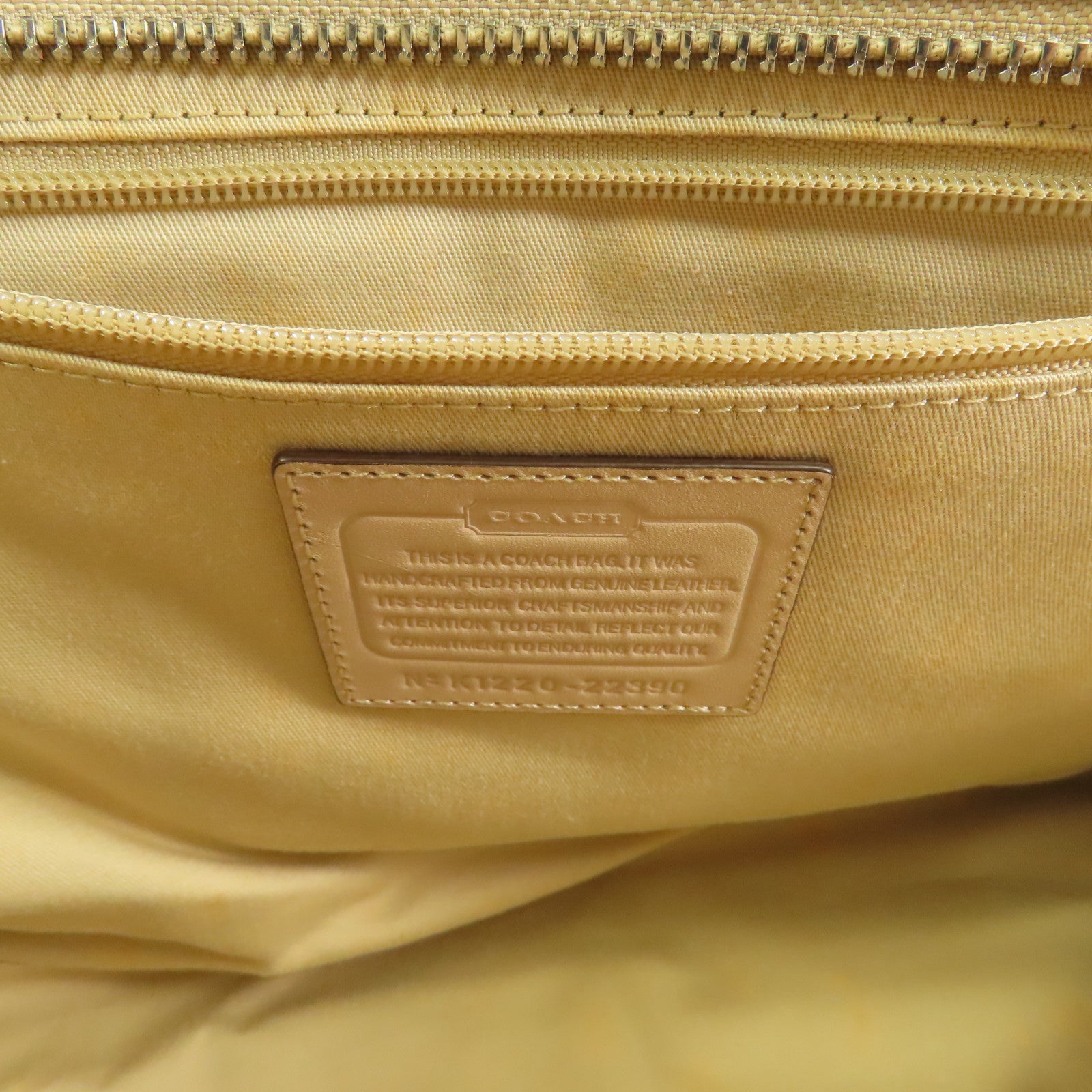 COACH SHW Hand Bag Calfskin Leather Beige