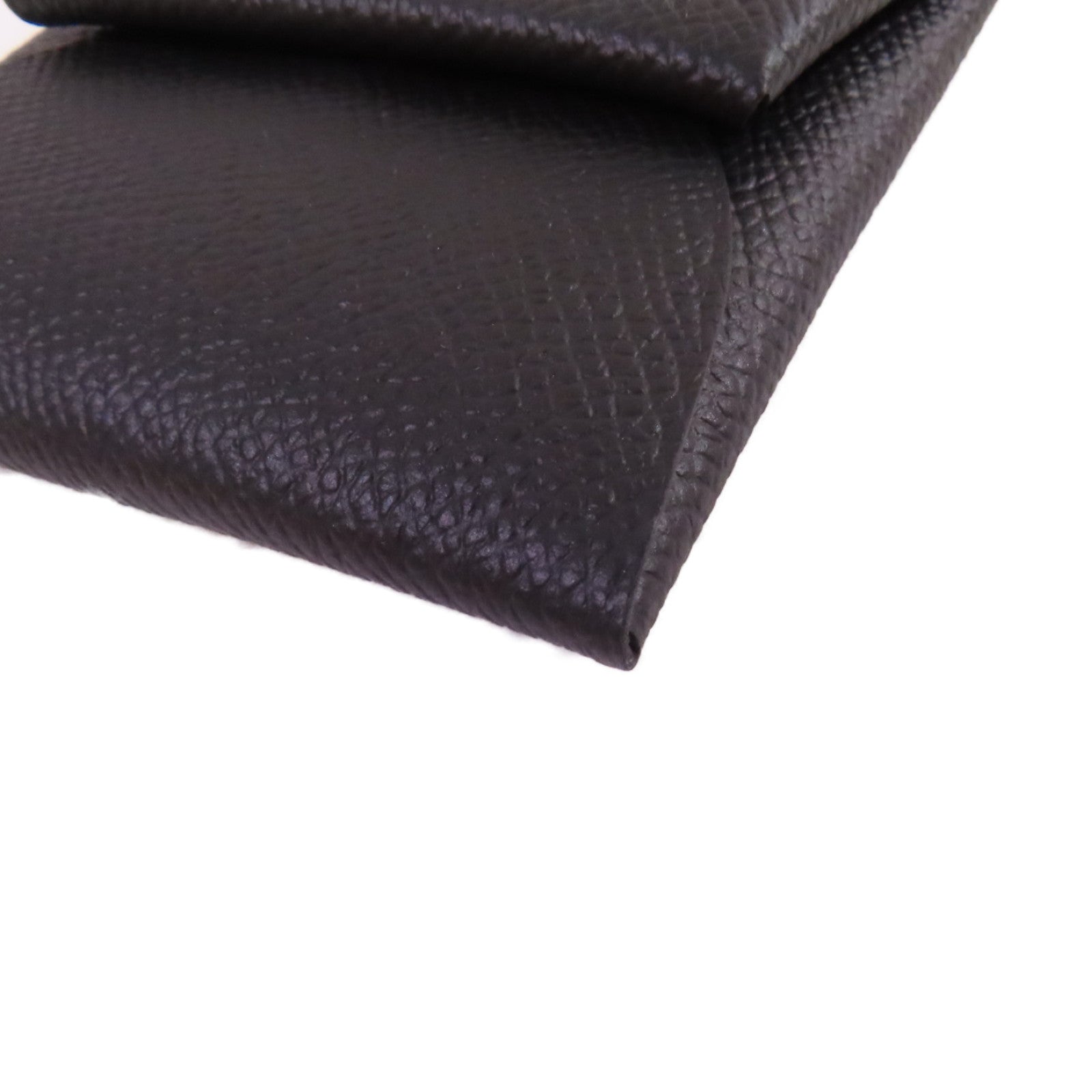 HERMES Epsom皮革Bastia Coin Purse銀扣零錢包黑色
