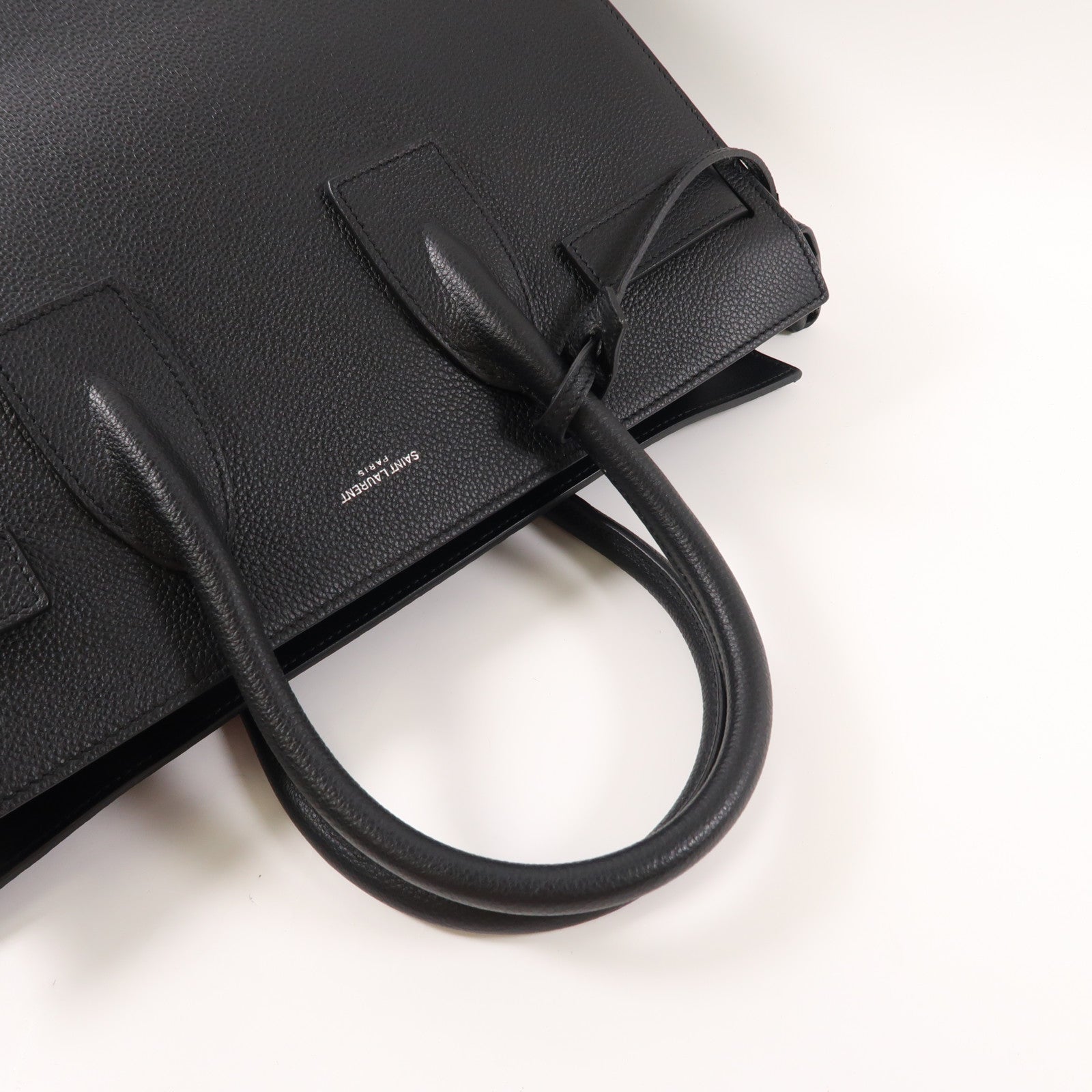 SAINT LAURENT 牛皮皮革Hand Bag手挽袋黑色