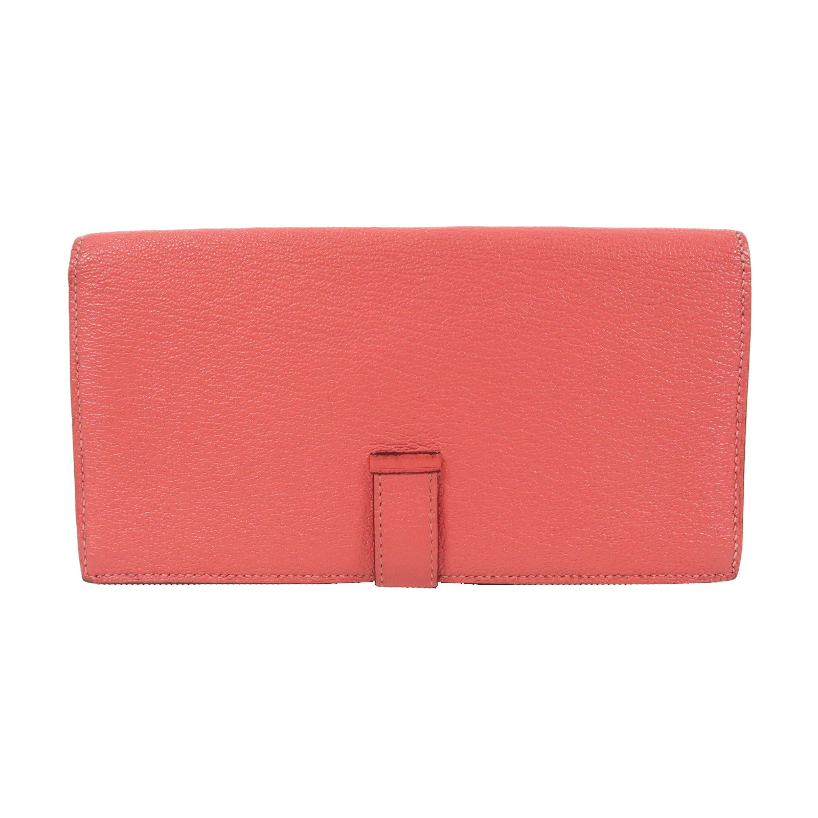 HERMES 【激減優惠】Chevre皮革Bearn bi-fold金扣折疊長錢包Rose Dragee糖衣粉色