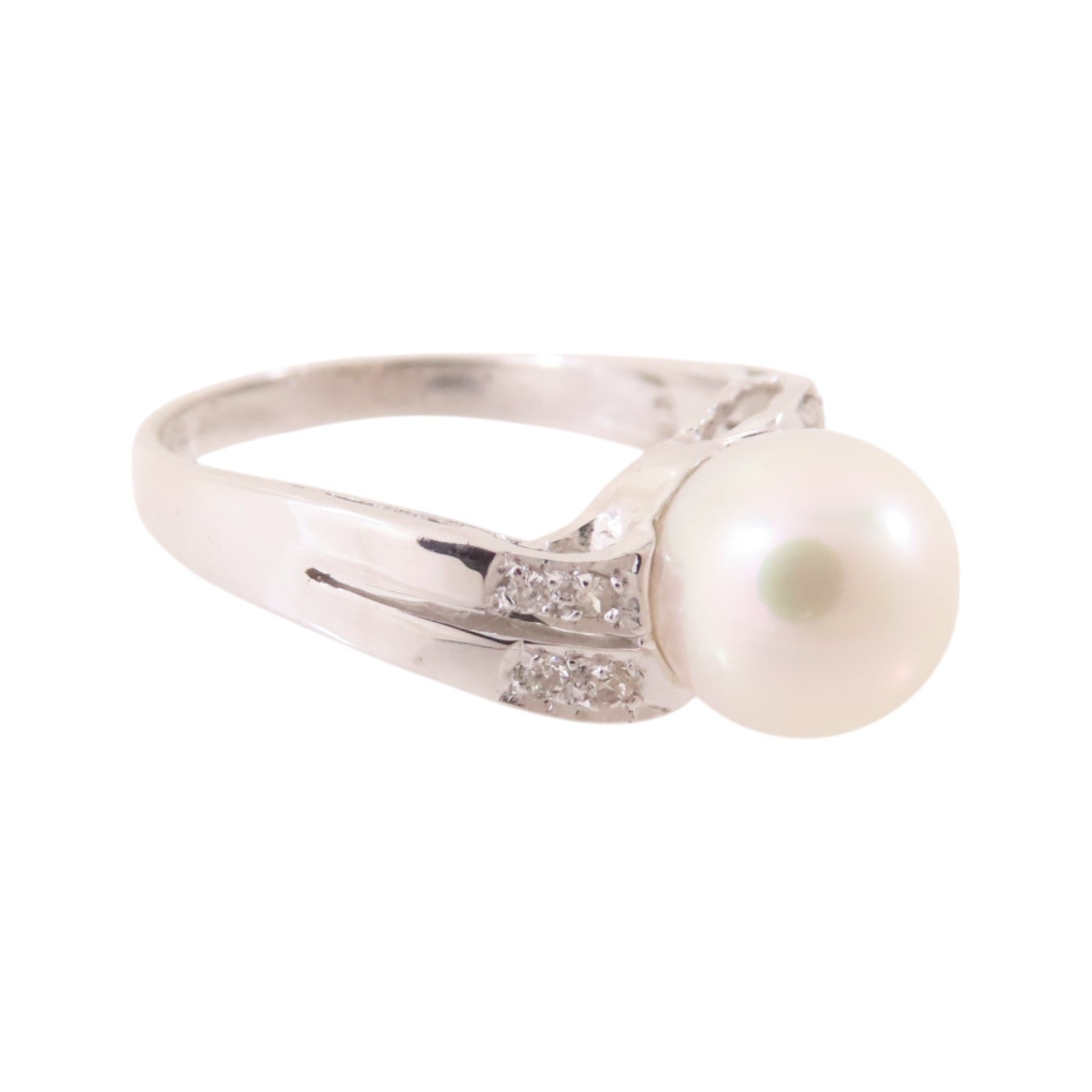 JEWELRY 18K白金/珍珠/鑽石Pearl Diamond Ring戒指US#5