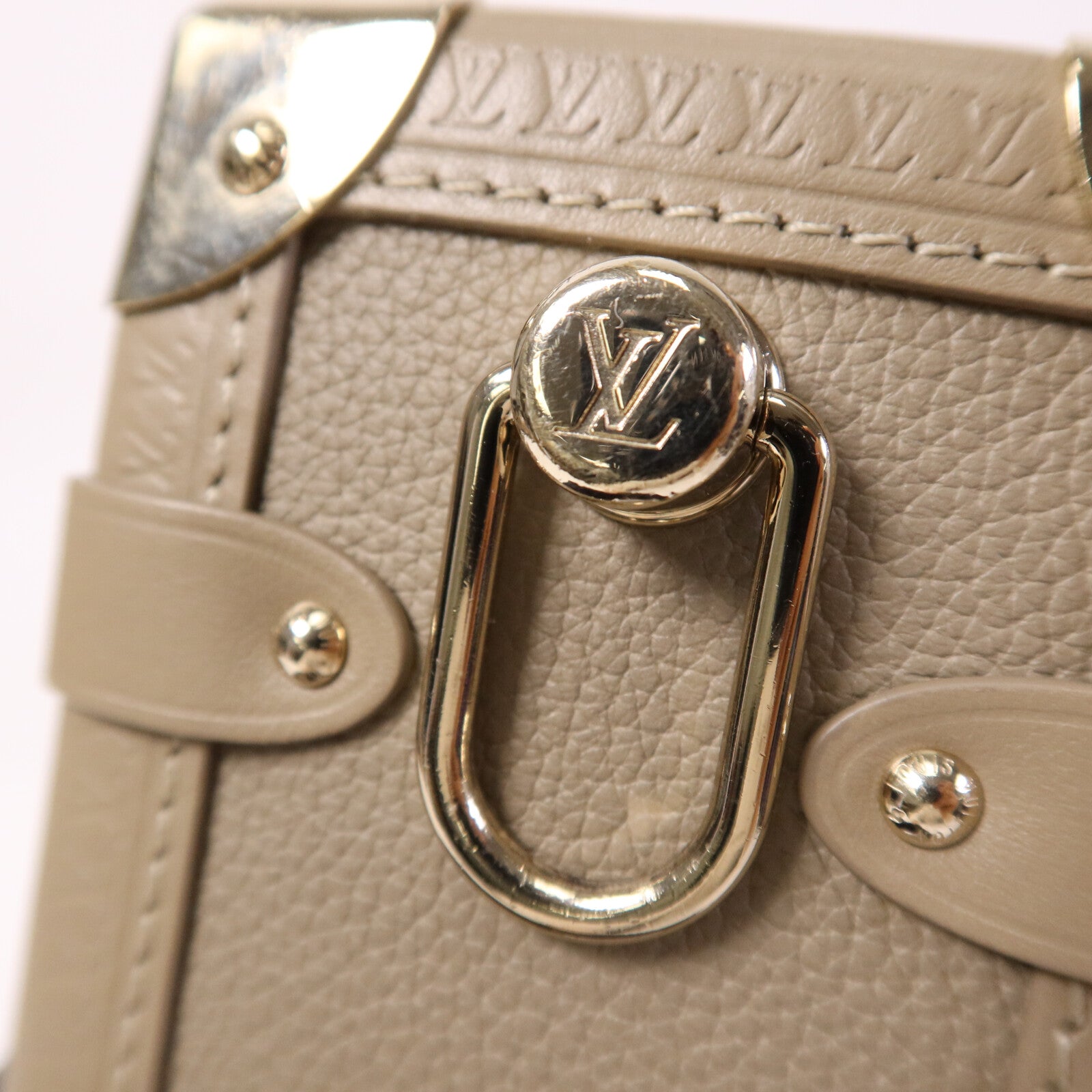 LOUIS VUITTON 【激減優惠】牛皮皮革Side Trunk MM金扣肩背袋