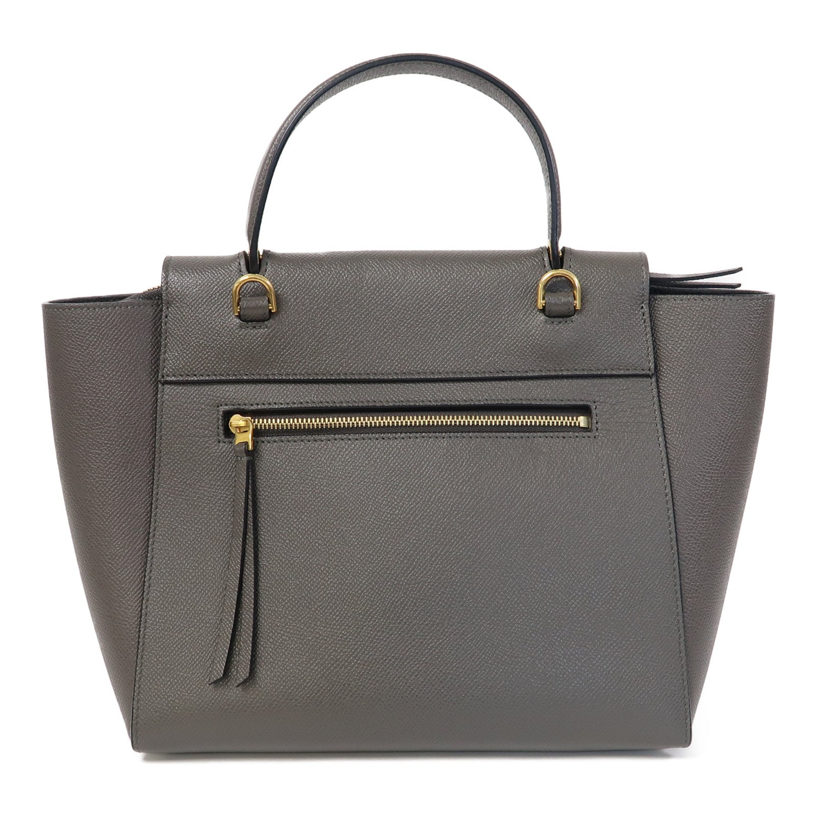 CELINE 牛皮皮革Micro Belt Bag金扣手挽肩背兩用袋灰色