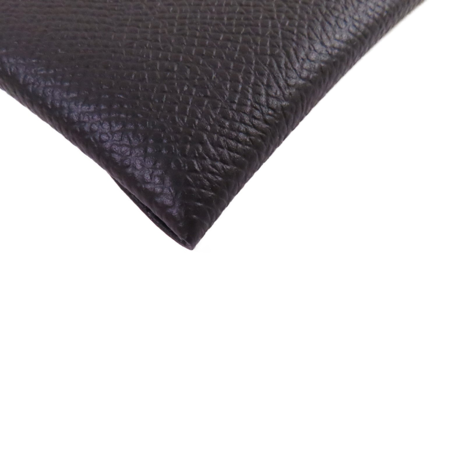 HERMES Epsom皮革Bastia Coin Purse銀扣零錢包黑色