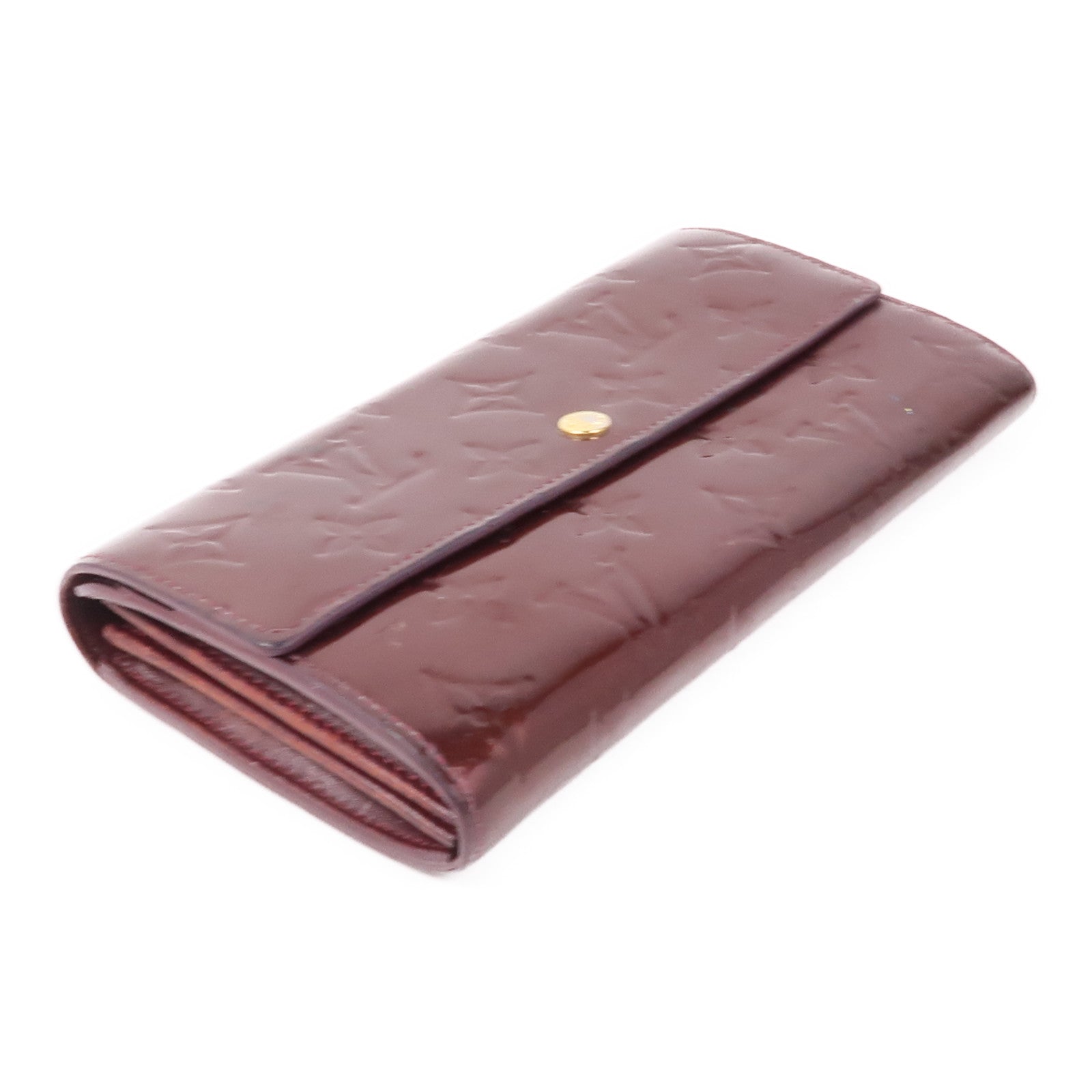 LOUIS VUITTON Vernis Portefeuille Sarah Wallet金扣長錢包