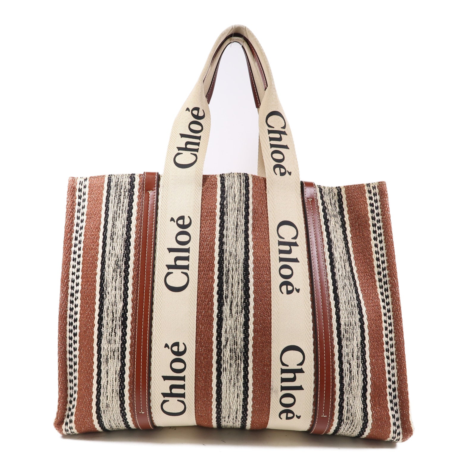 Chloe 帆布Tote Bag肩背袋啡色/米色