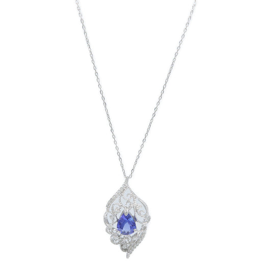 JEWELRY 18K白金/PT850鉑金Tanzanite Diamond Necklace坦桑石/鑽石項鍊