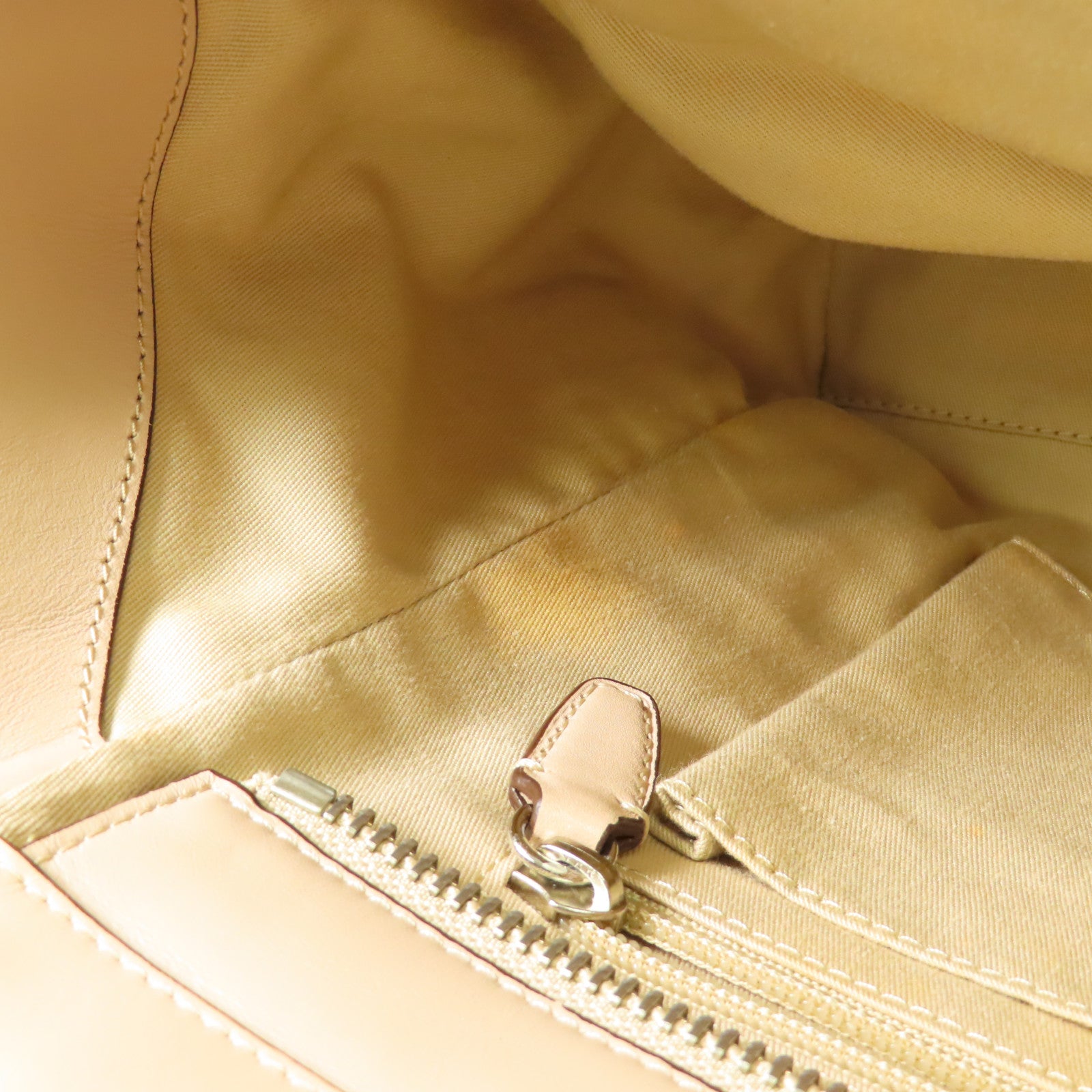 COACH SHW Hand Bag Calfskin Leather Beige