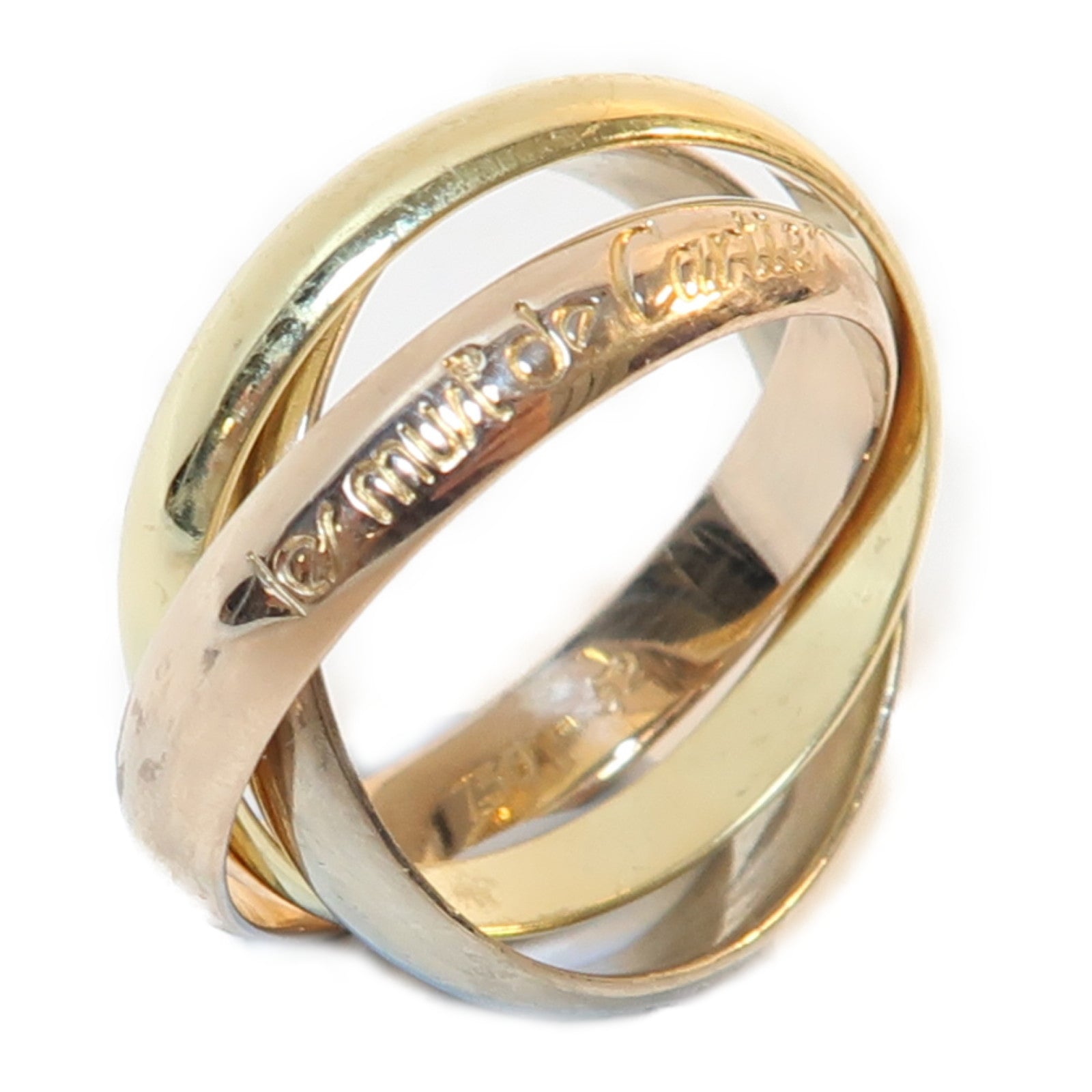 CARTIER 18K白金/黃金/玫瑰金Trinity Ring戒指US#6/Cartier#52