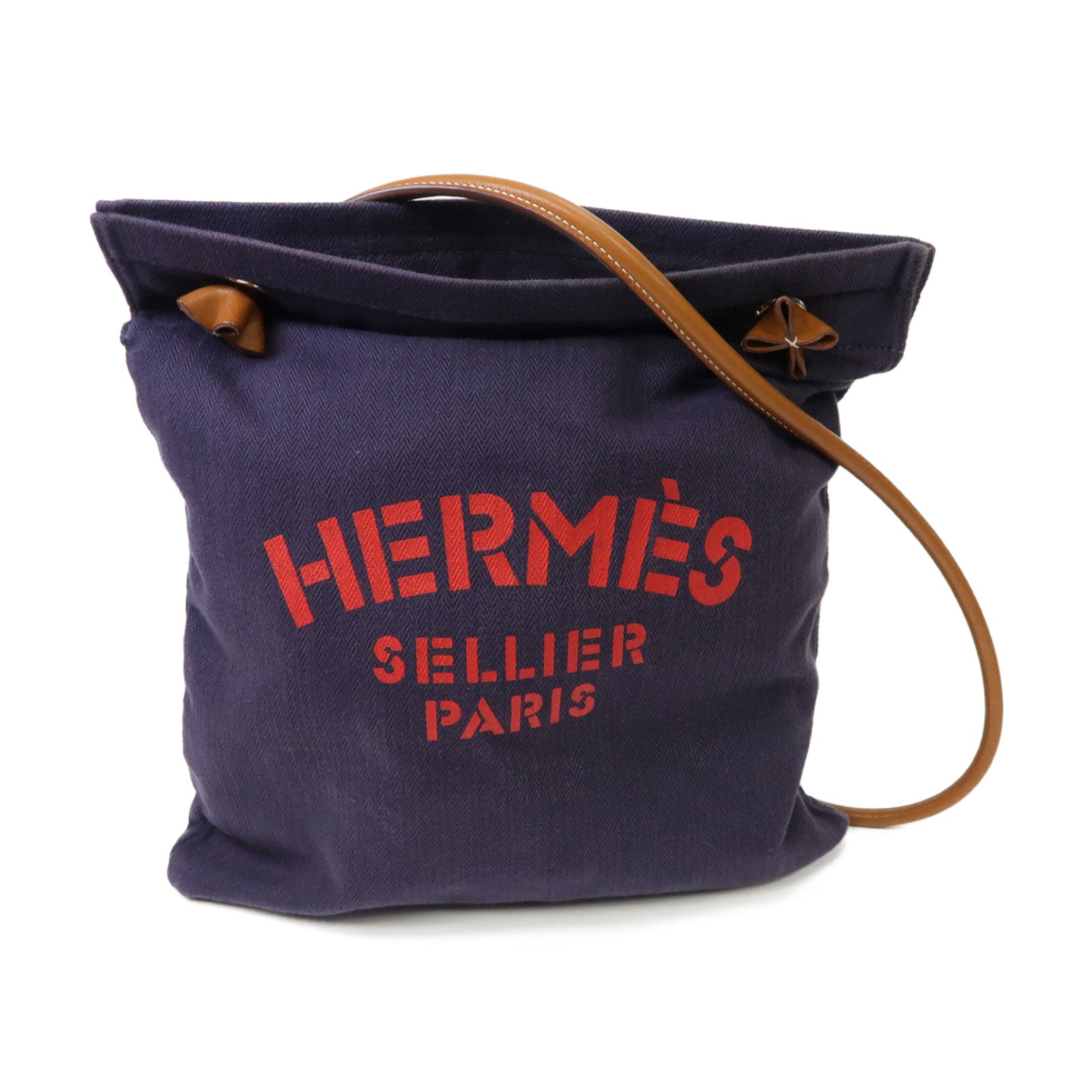 HERMES 【激減優惠】帆布Aline銀扣肩背袋藍色
