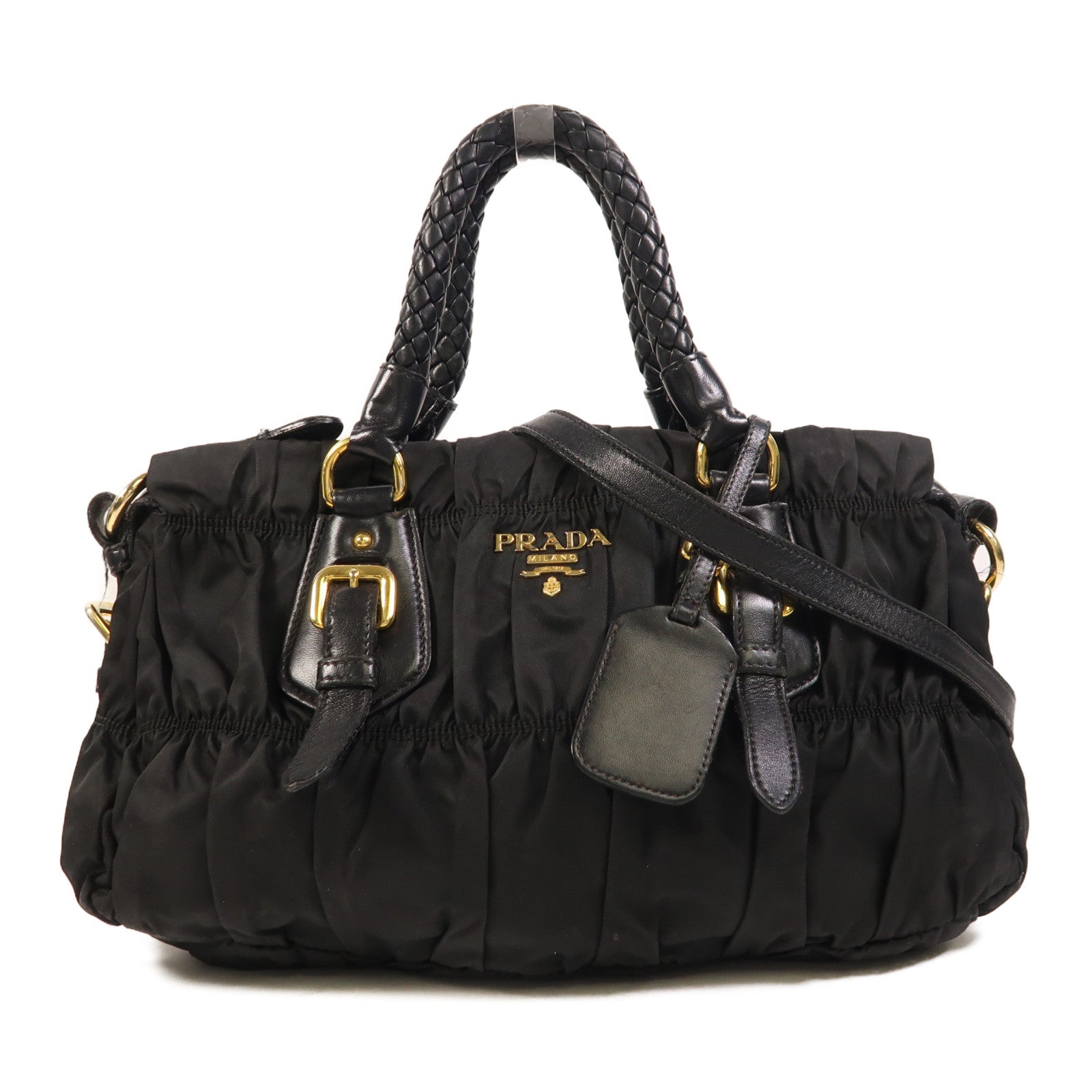 PRADA 尼龍2 Way Shoulder金扣手挽肩背兩用袋