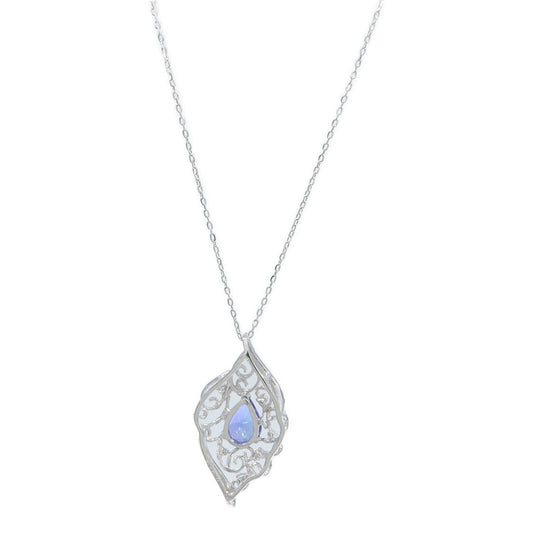 JEWELRY 18K白金/PT850鉑金Tanzanite Diamond Necklace坦桑石/鑽石項鍊