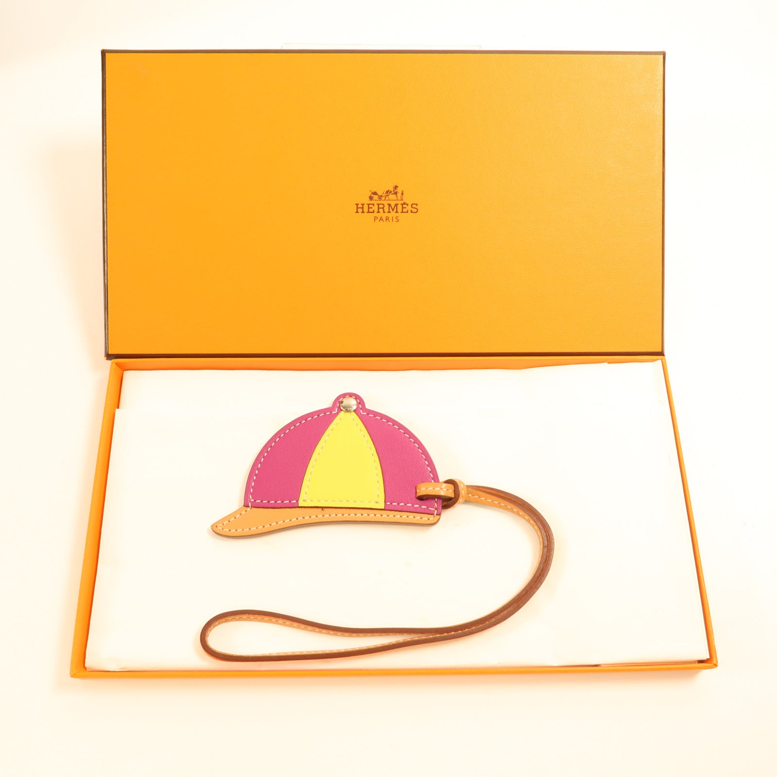 HERMES Swift皮革Cap Charm掛飾紫色/黃色/棕色