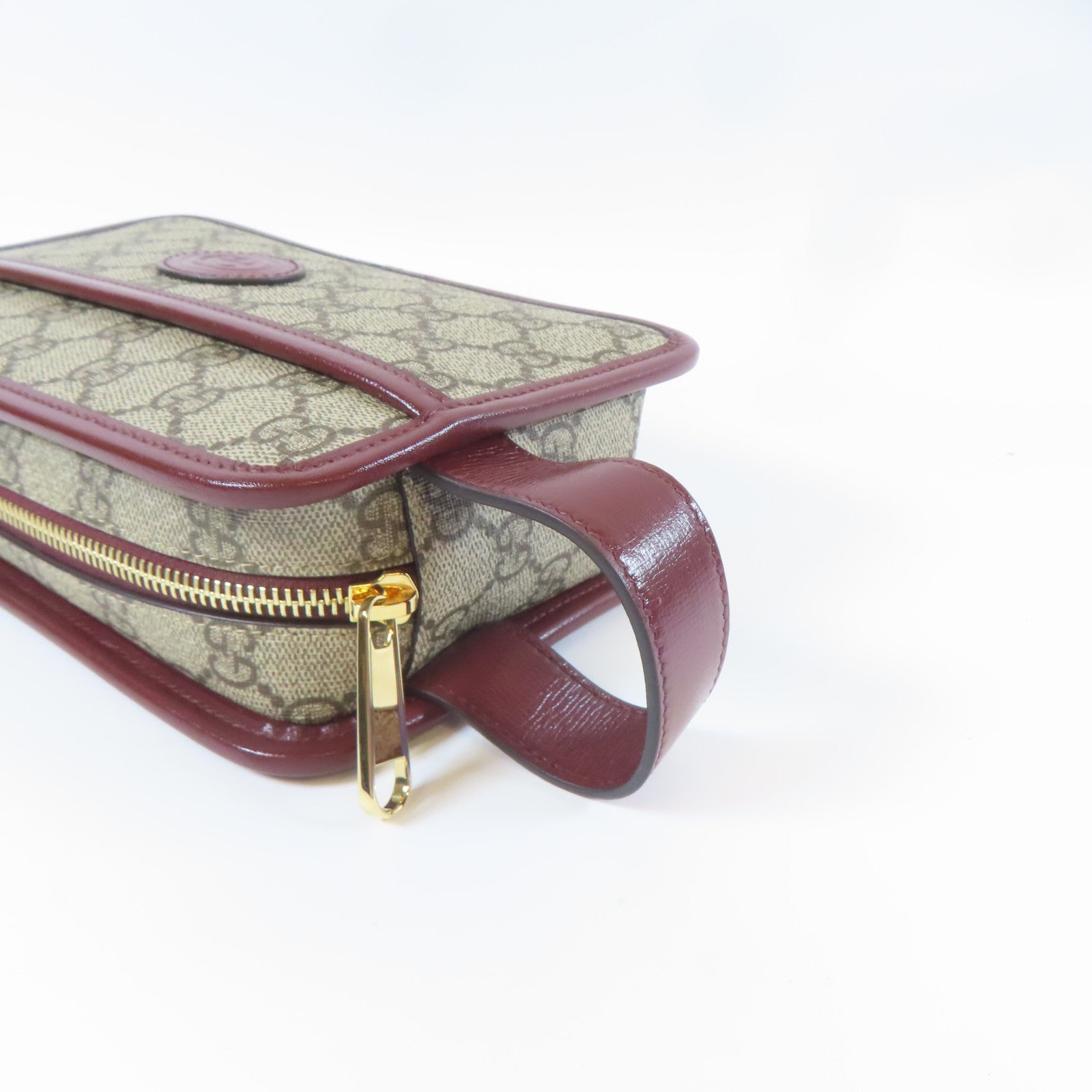 GUCCI 【激減優惠】塗層帆布Business Clutch Bag金扣手拿包啡色
