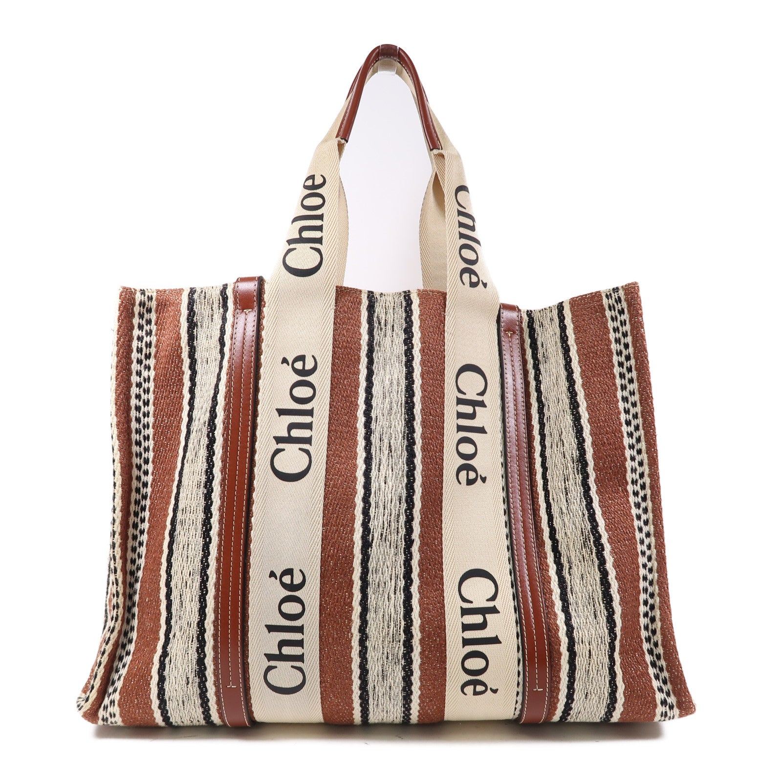 Chloe 帆布Tote Bag肩背袋啡色/米色