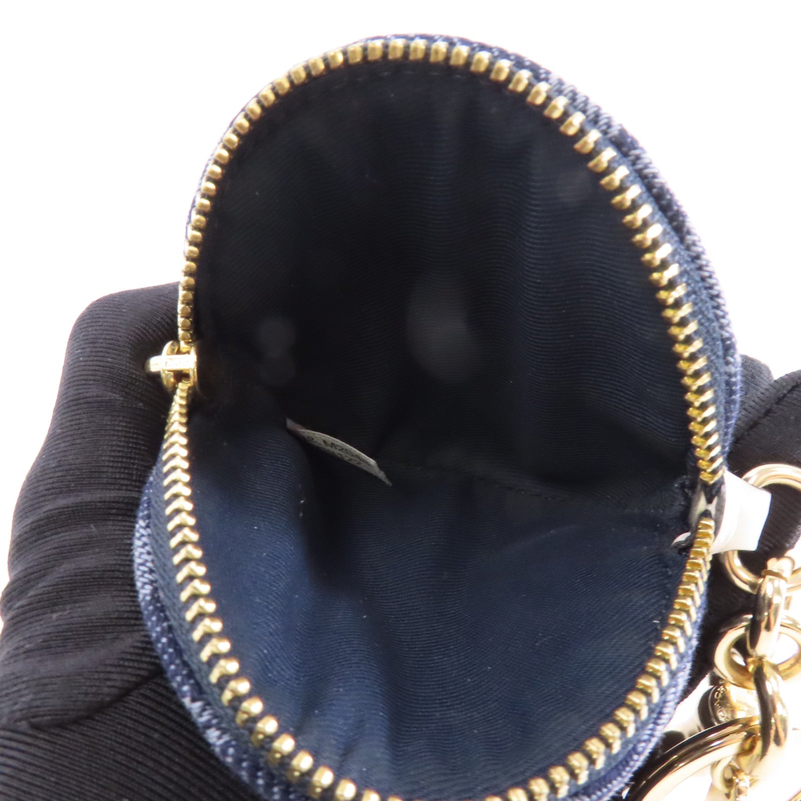 COACH 帆布Coin Case金扣零錢包深藍色