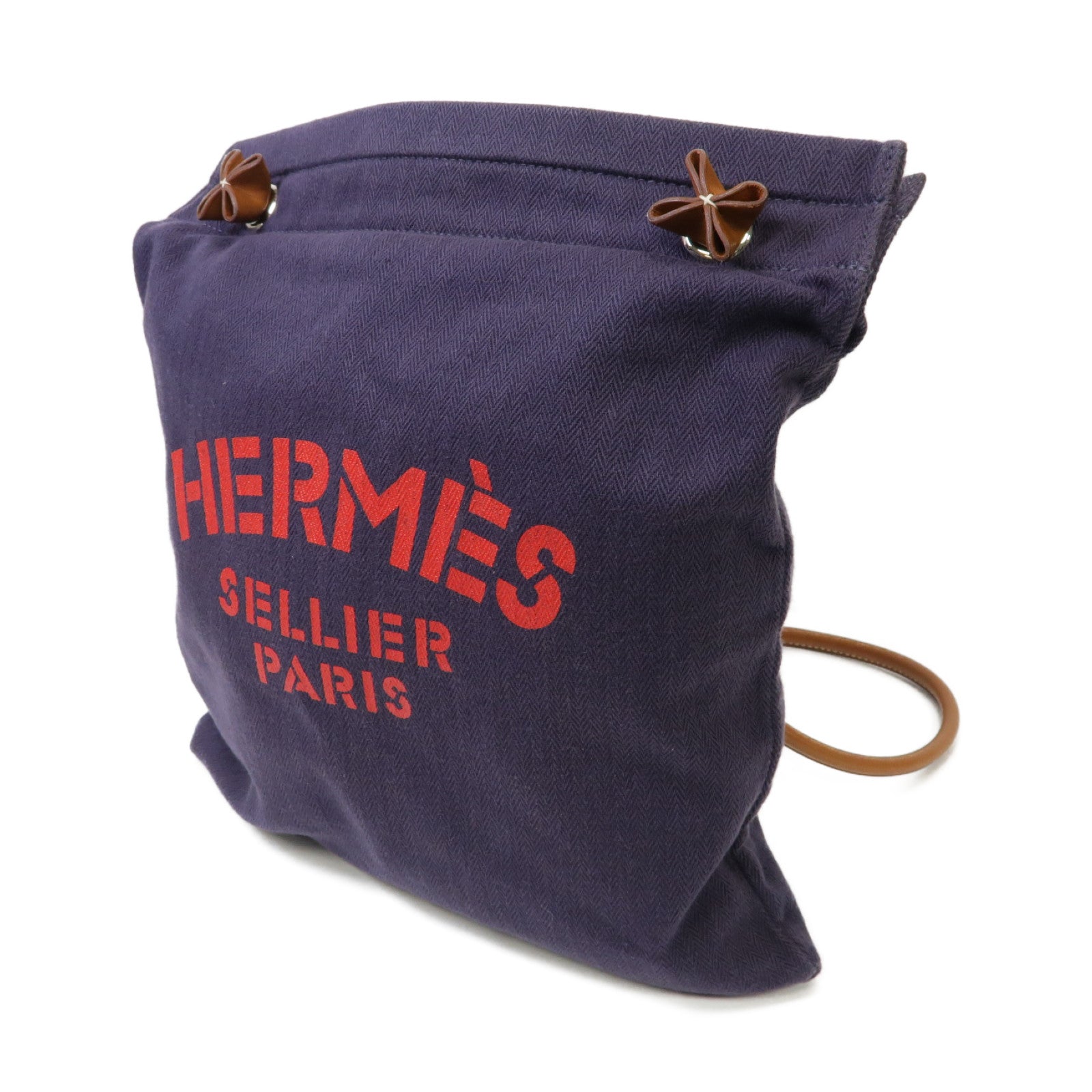 HERMES 【激減優惠】帆布Aline銀扣肩背袋藍色