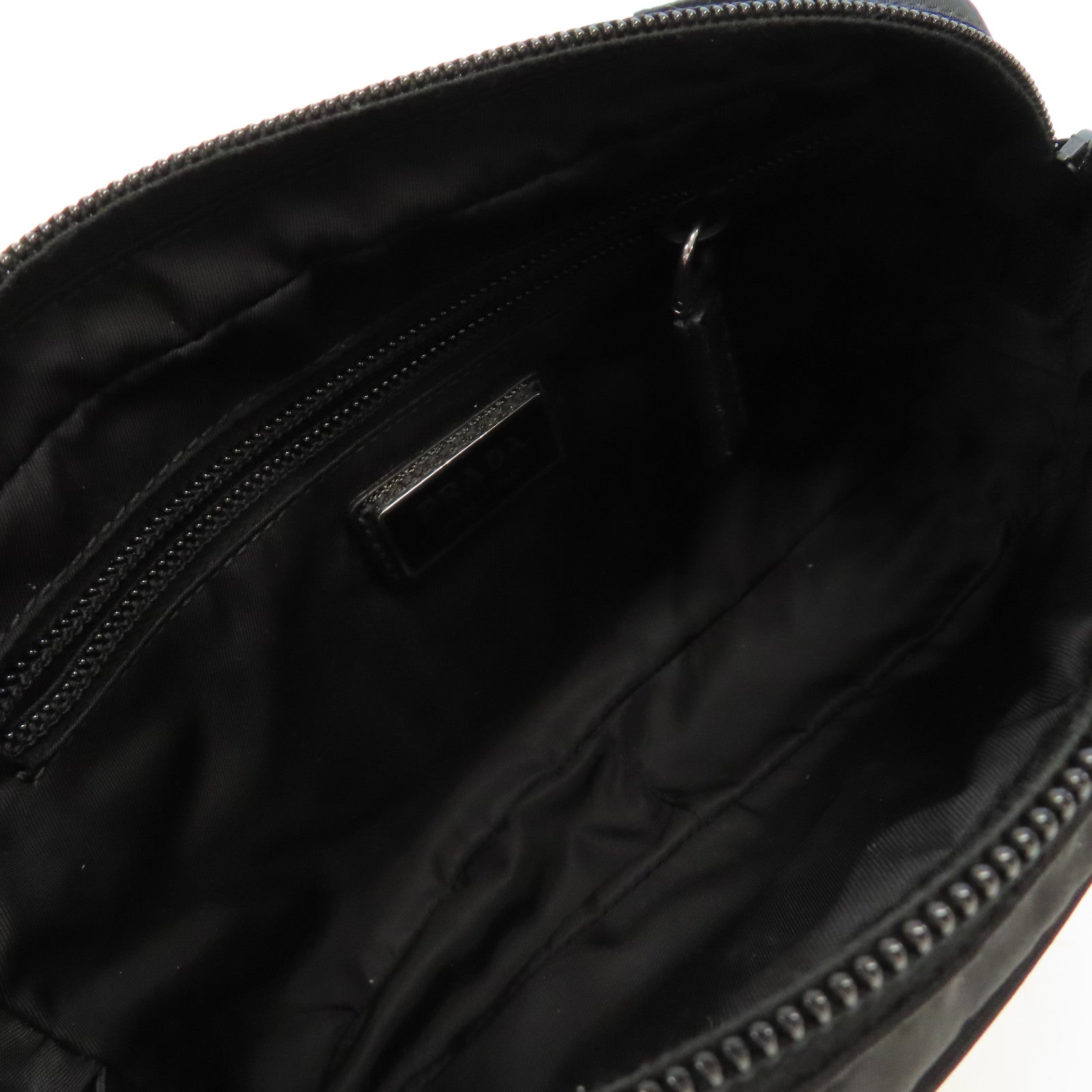 PRADA 尼龍Waist Bag銀扣腰包黑色