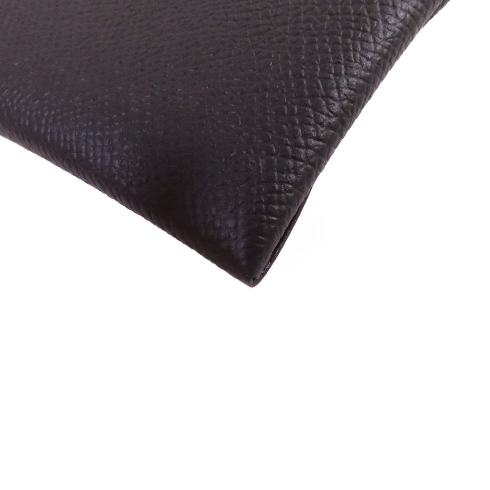 HERMES Epsom皮革Bastia Coin Purse銀扣零錢包黑色