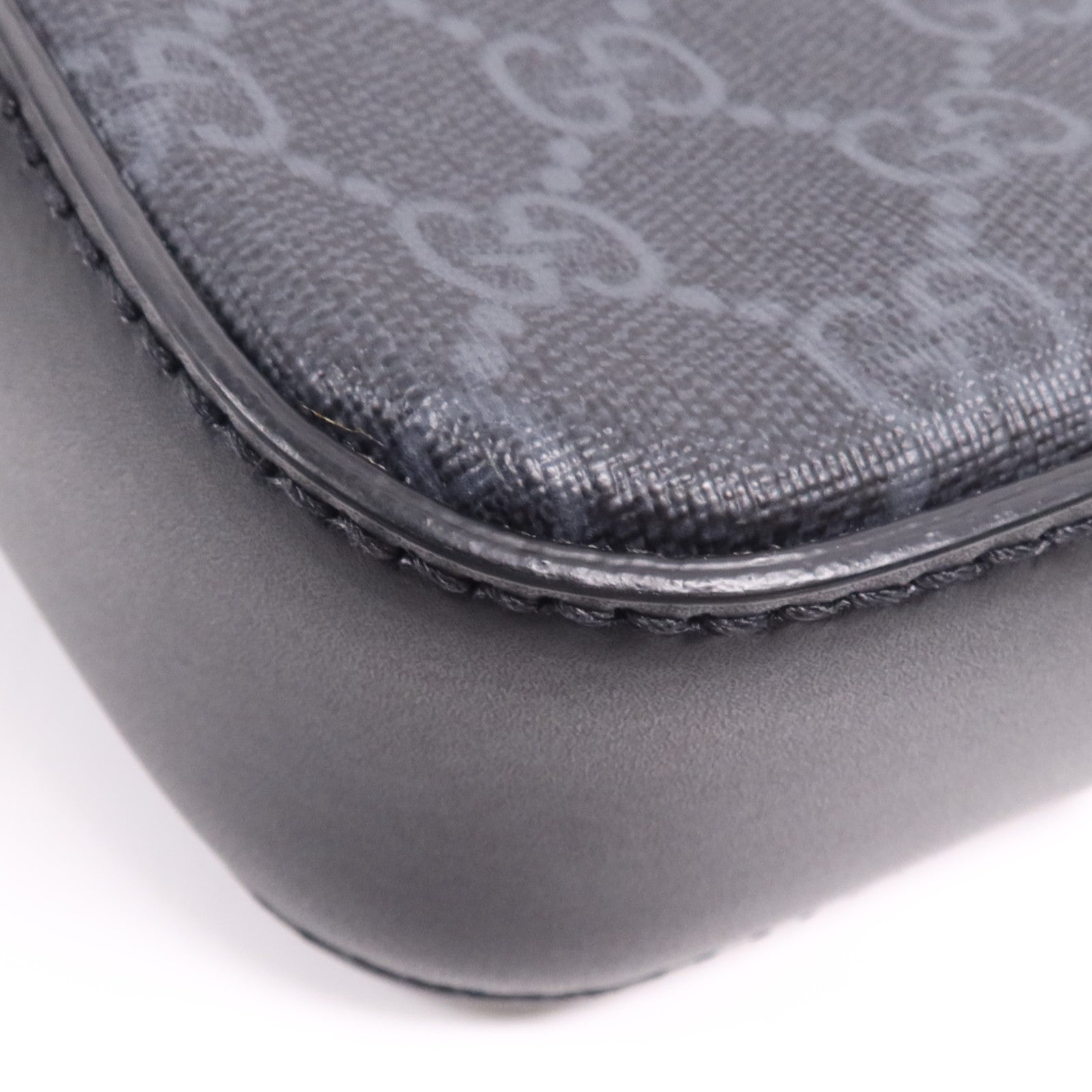 GUCCI 塗層帆布/牛皮皮革Shoulder Bag銀扣肩背袋