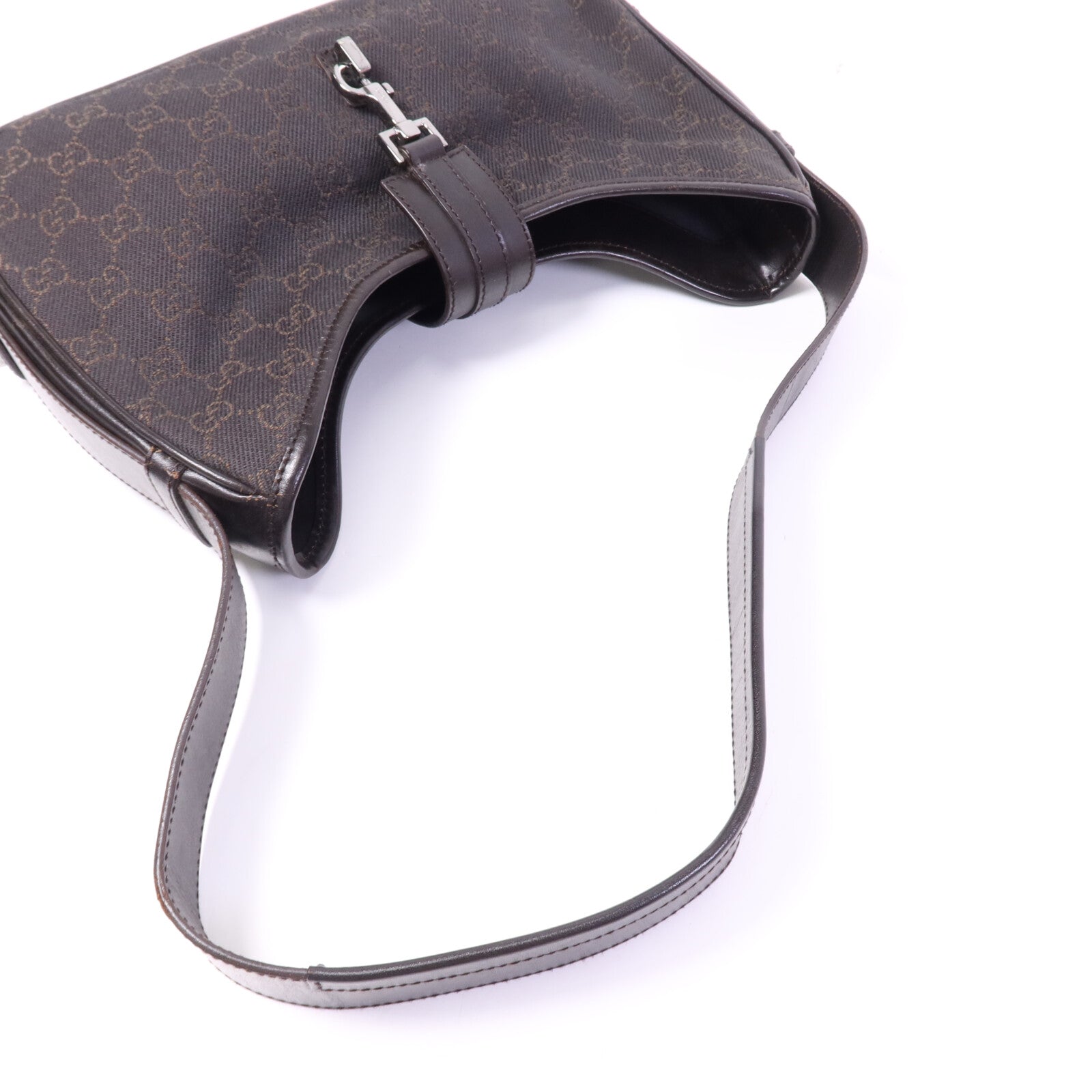GUCCI 帆布Jacqua銀扣肩背袋