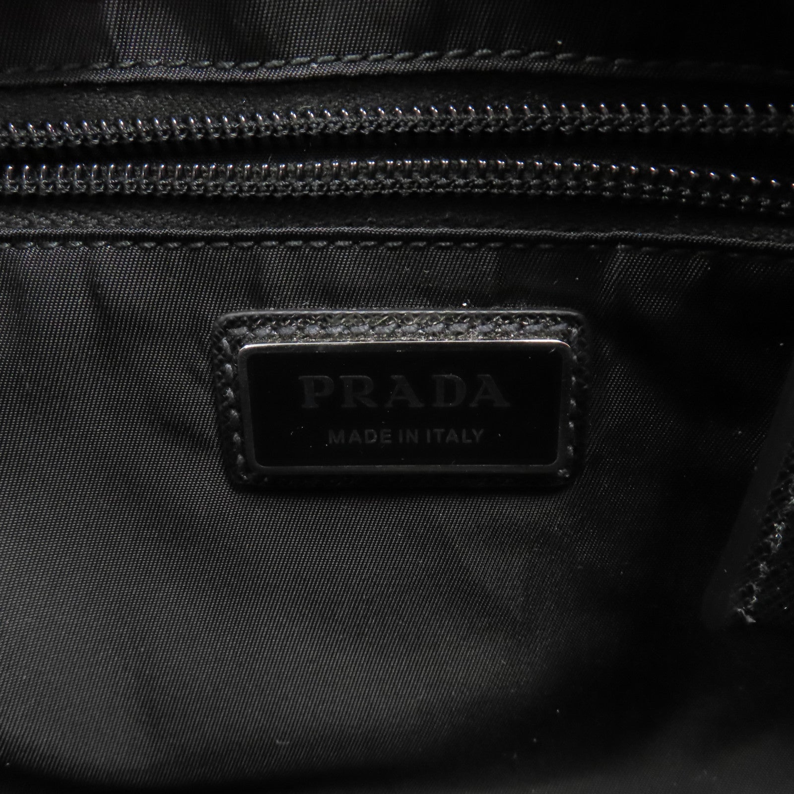 PRADA 尼龍Waist Bag銀扣腰包黑色
