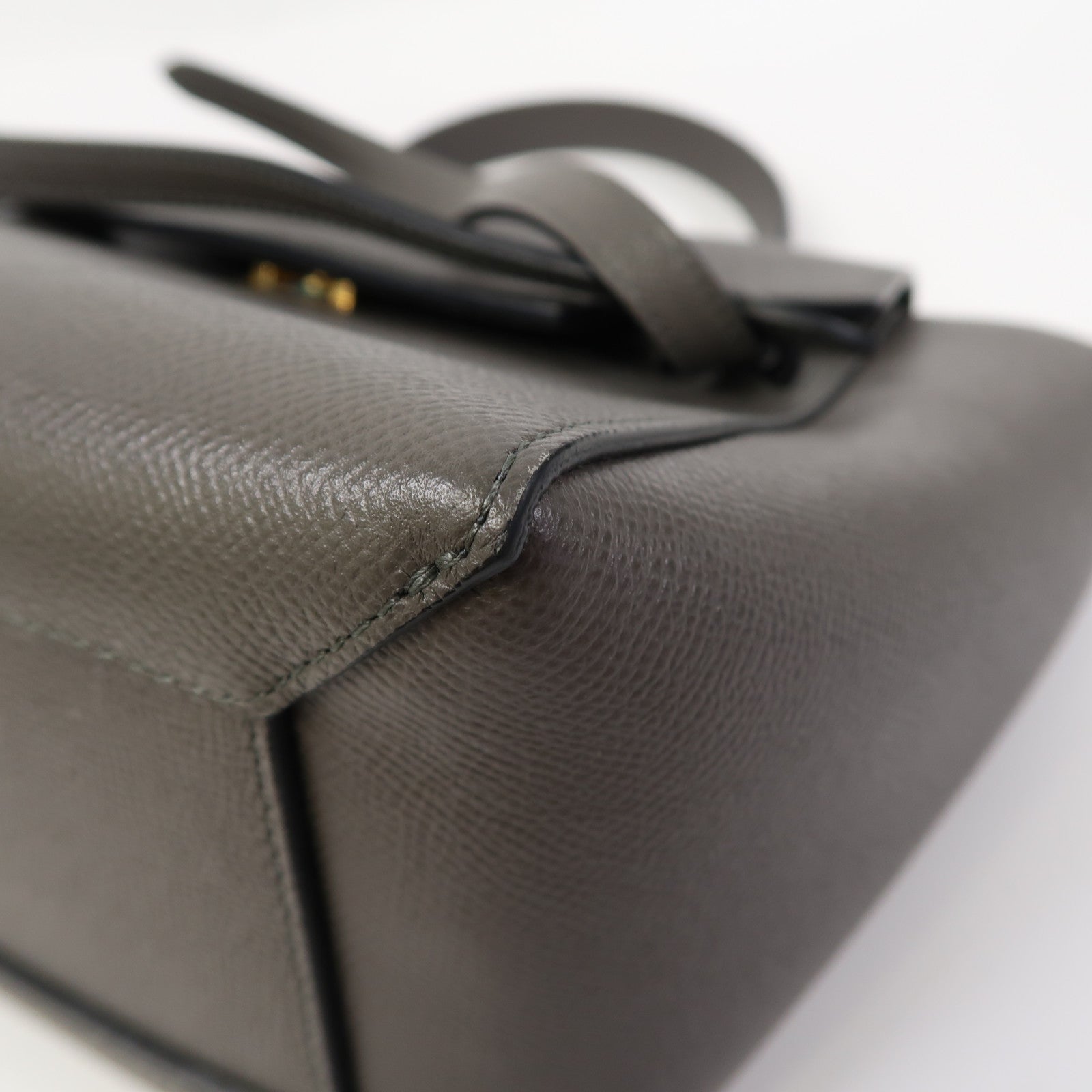 CELINE 牛皮皮革Micro Belt Bag金扣手挽肩背兩用袋灰色