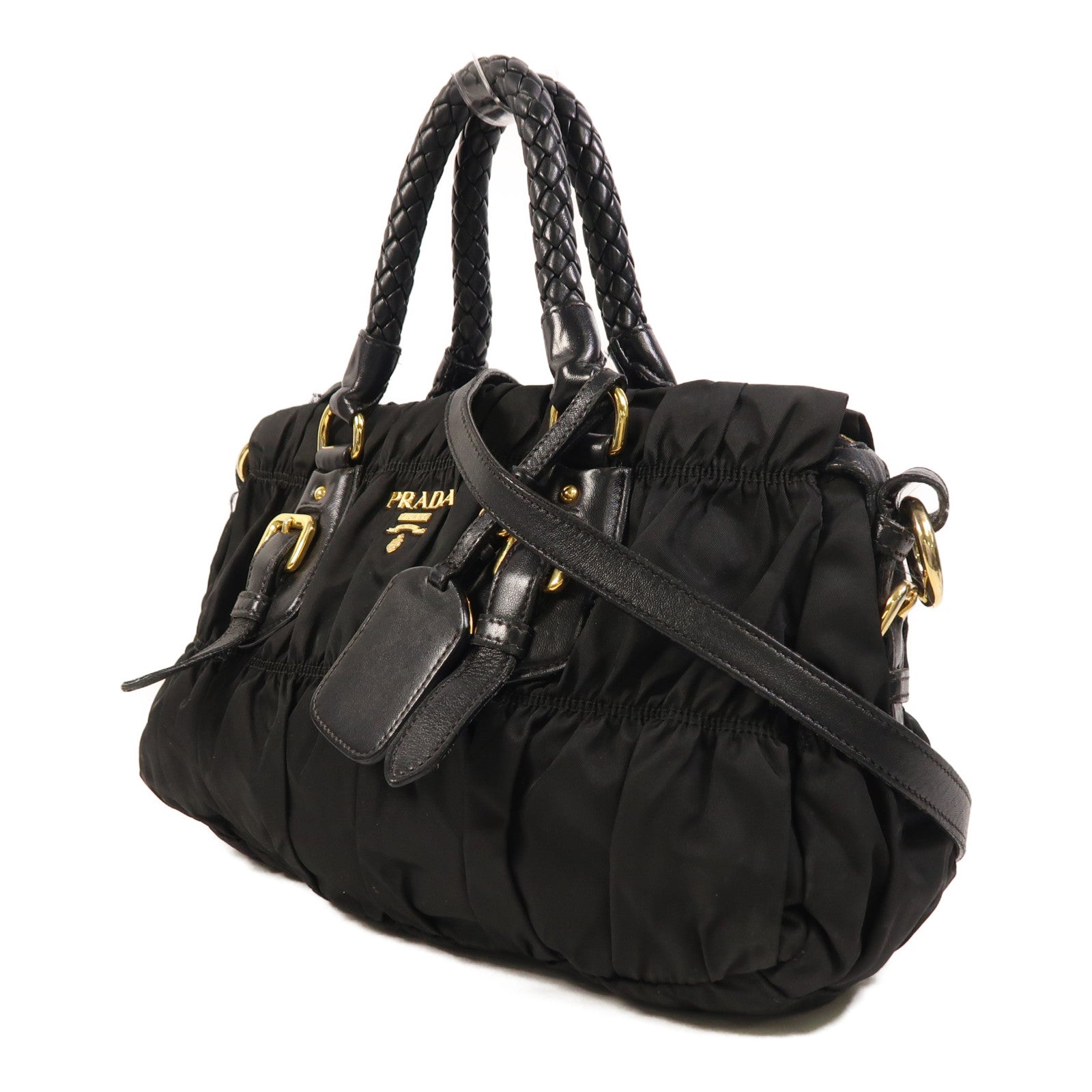 PRADA 尼龍2 Way Shoulder金扣手挽肩背兩用袋