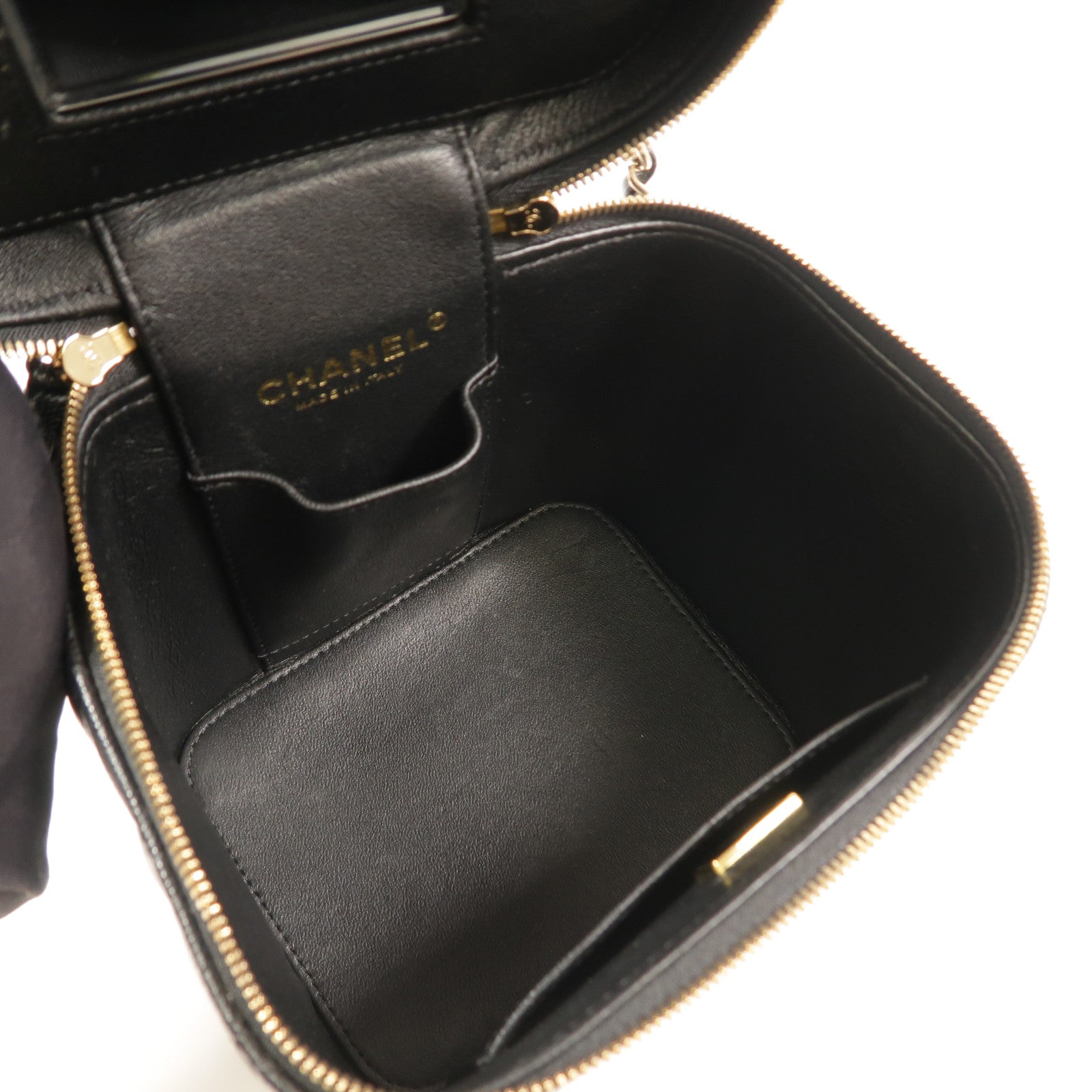 CHANEL 牛皮皮革Vanity Case鏈帶手挽肩背兩用袋