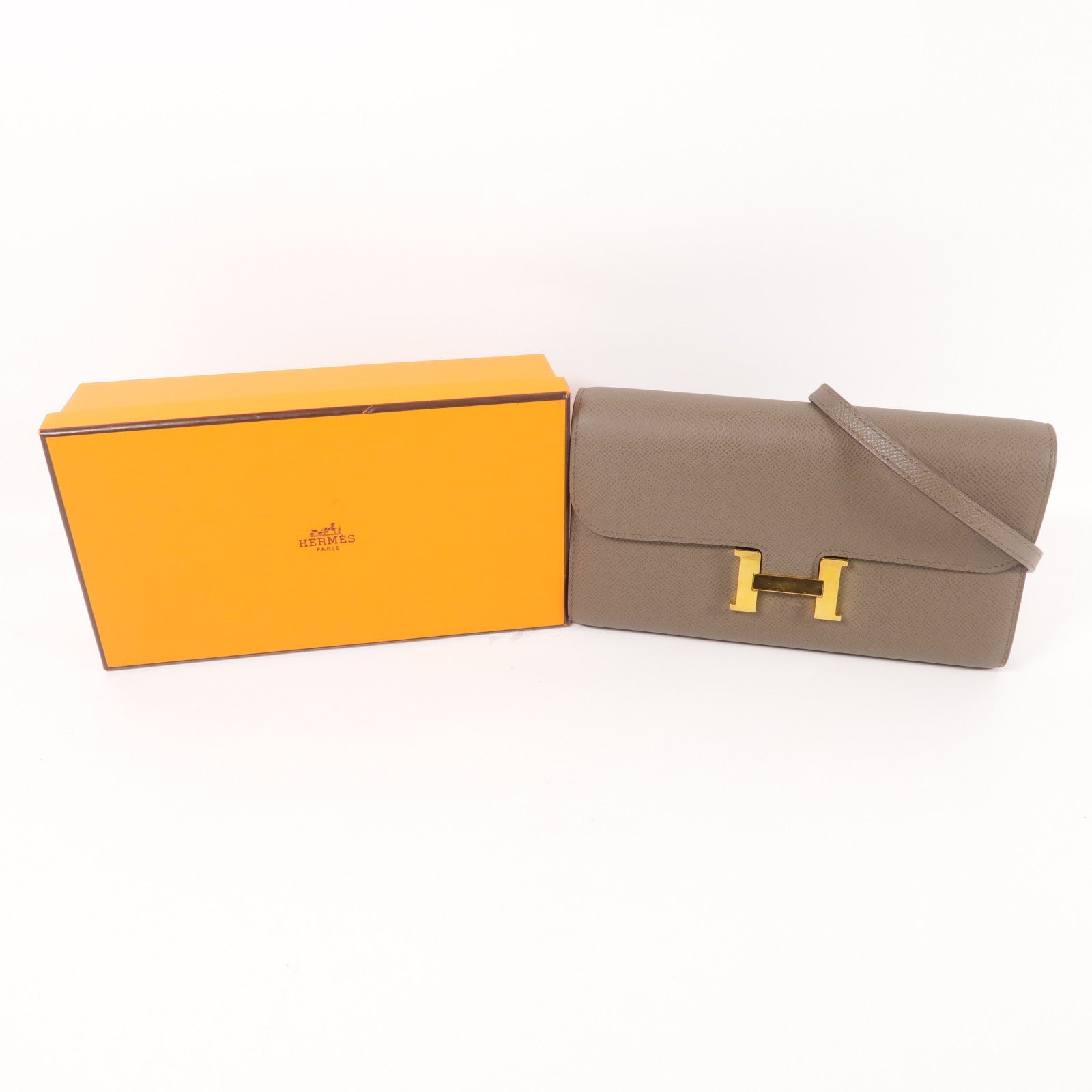 HERMES Epsom皮革Constance To Go金扣肩背袋