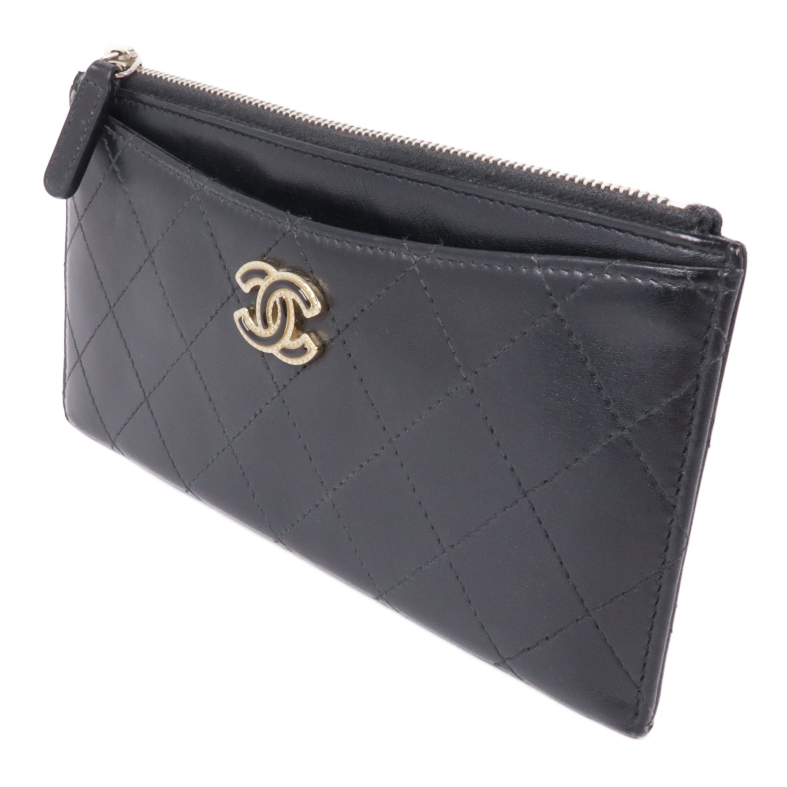 CHANEL 皮革Long Wallet金扣長錢包