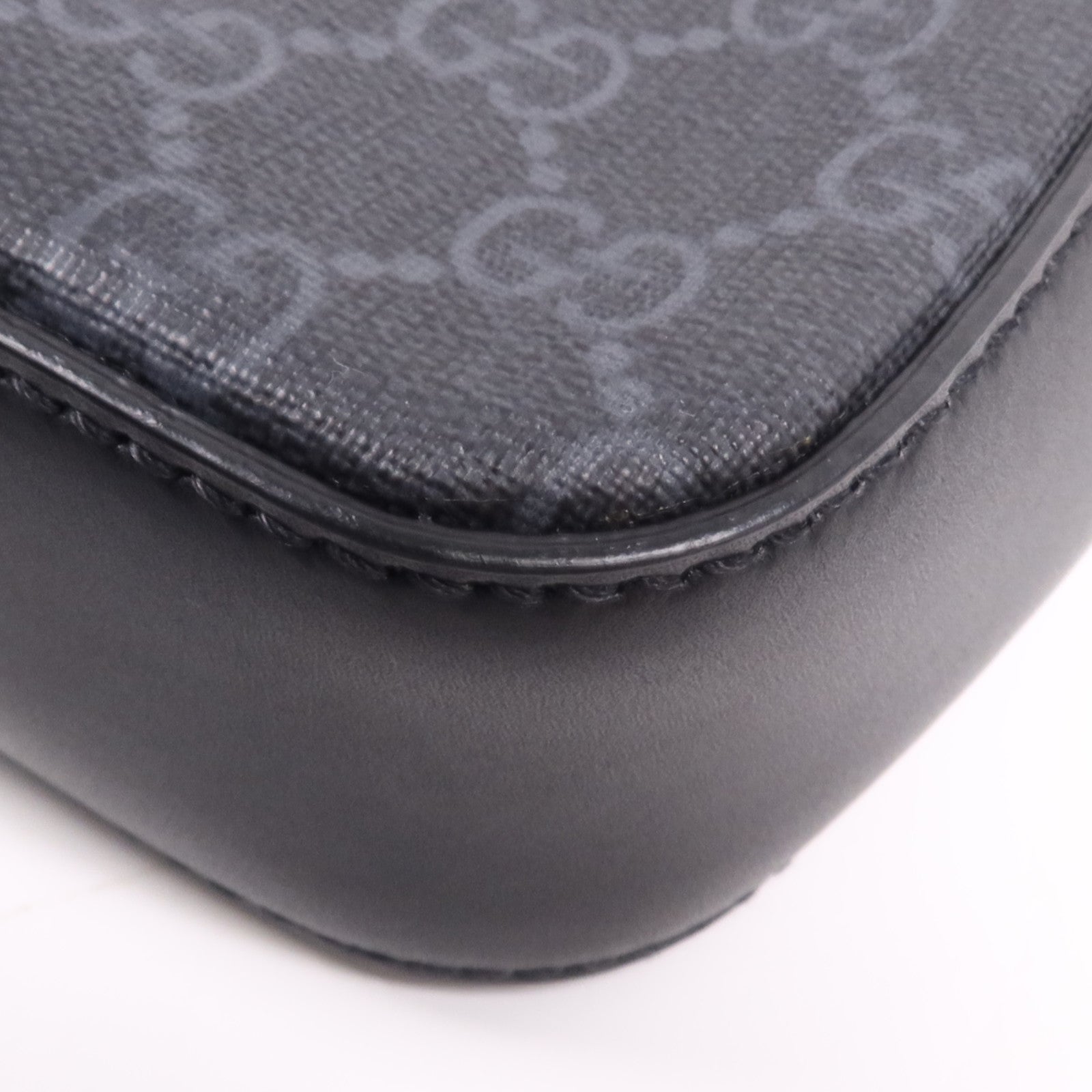 GUCCI 塗層帆布/牛皮皮革Shoulder Bag銀扣肩背袋