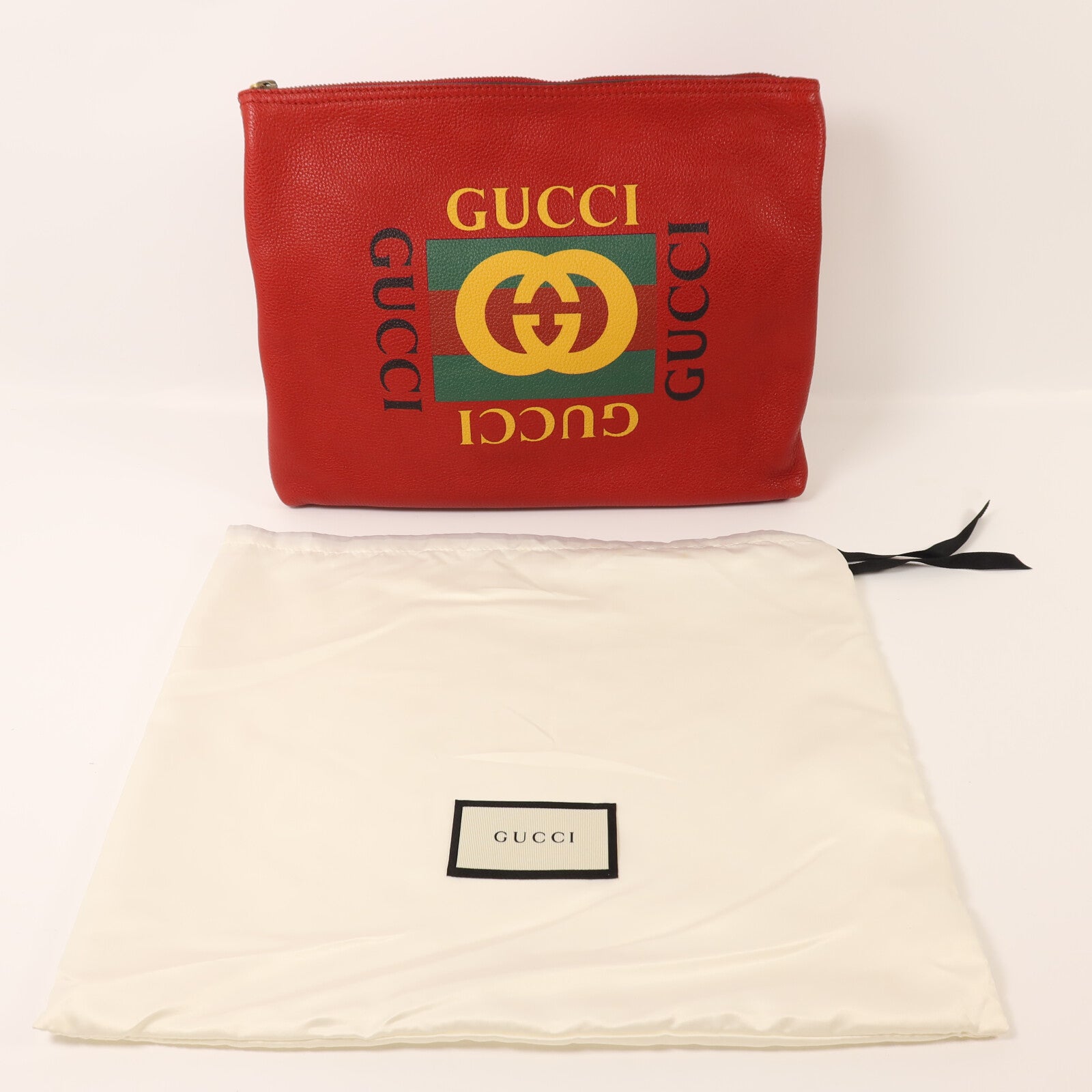 GUCCI 牛皮皮革Pouch金扣手拿包