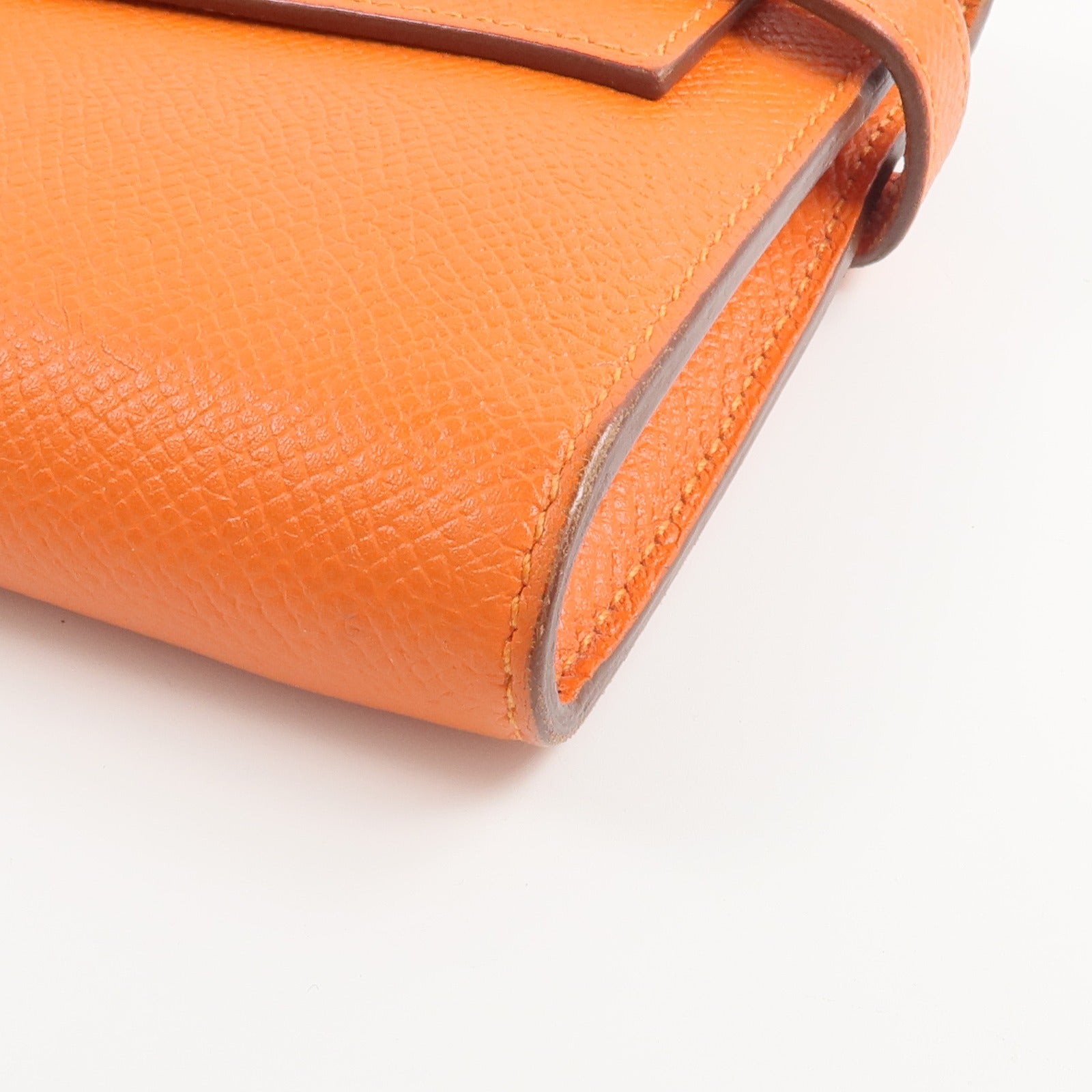 HERMES Epsom皮革Kelly Wallet長錢包Orange