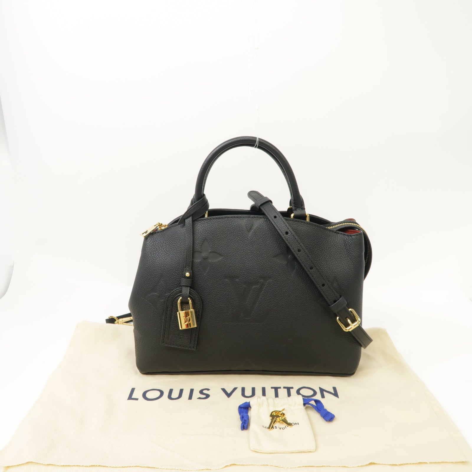 LOUIS VUITTON Monogram Empreinte Petit Palais金扣手挽肩背兩用袋黑色