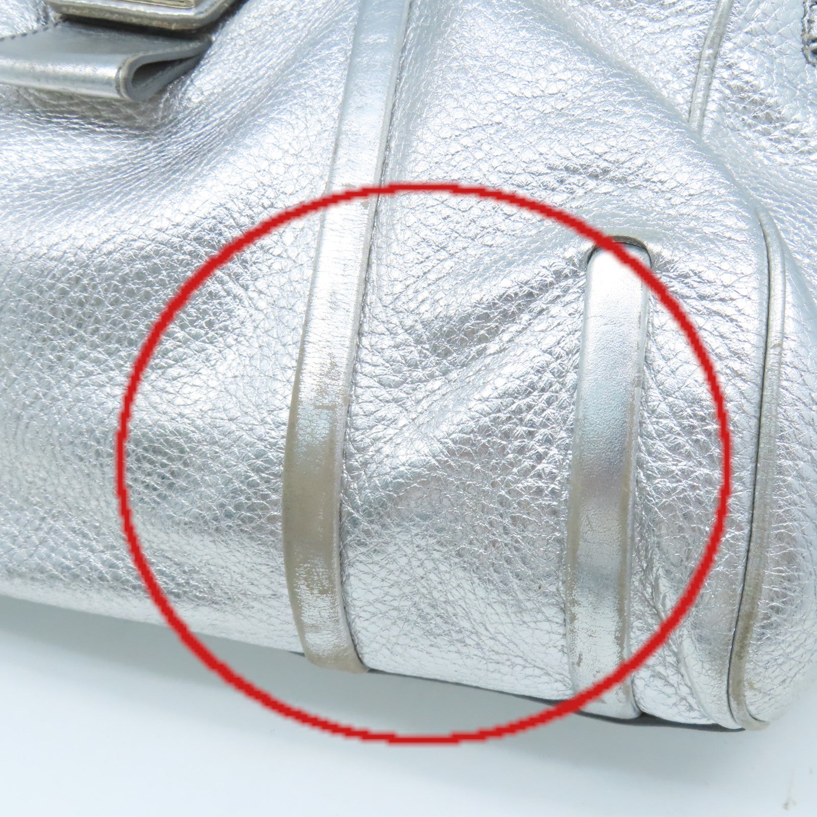 CELINE 【清倉大減價】牛皮皮革Shoulder Bag肩背袋銀色