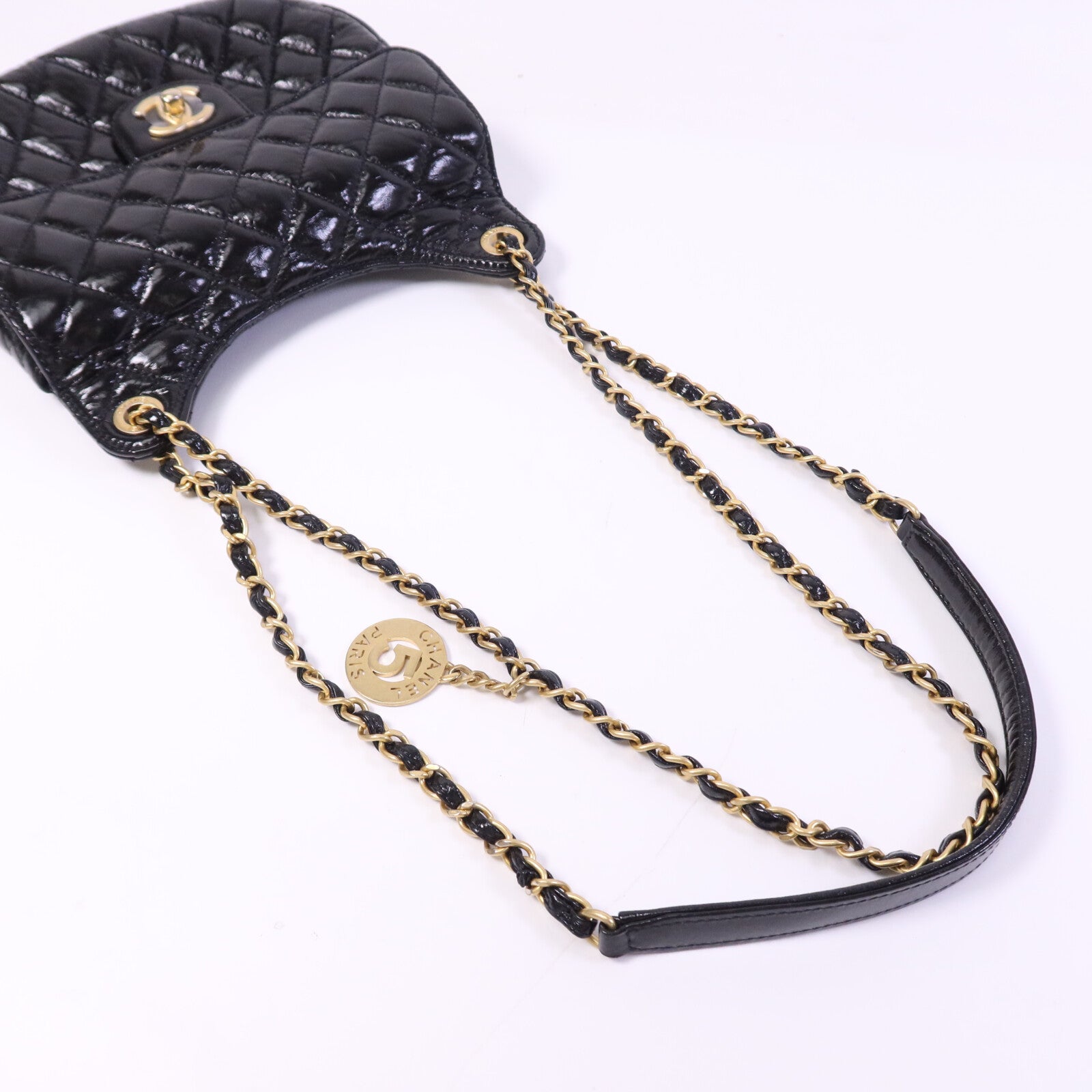 CHANEL 牛皮皮革Chain Shoulder Bag金扣鏈帶肩背袋