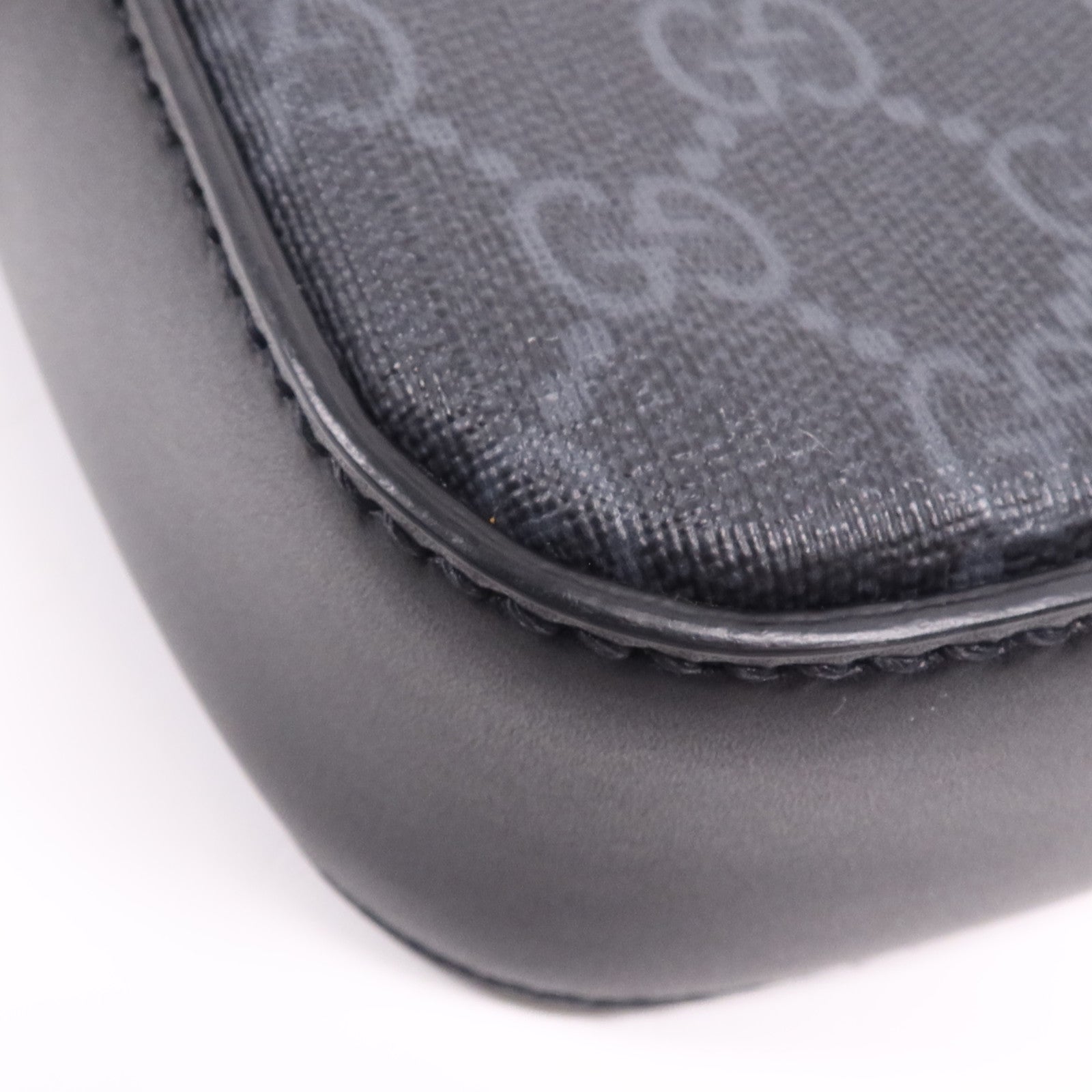 GUCCI 塗層帆布/牛皮皮革Shoulder Bag銀扣肩背袋