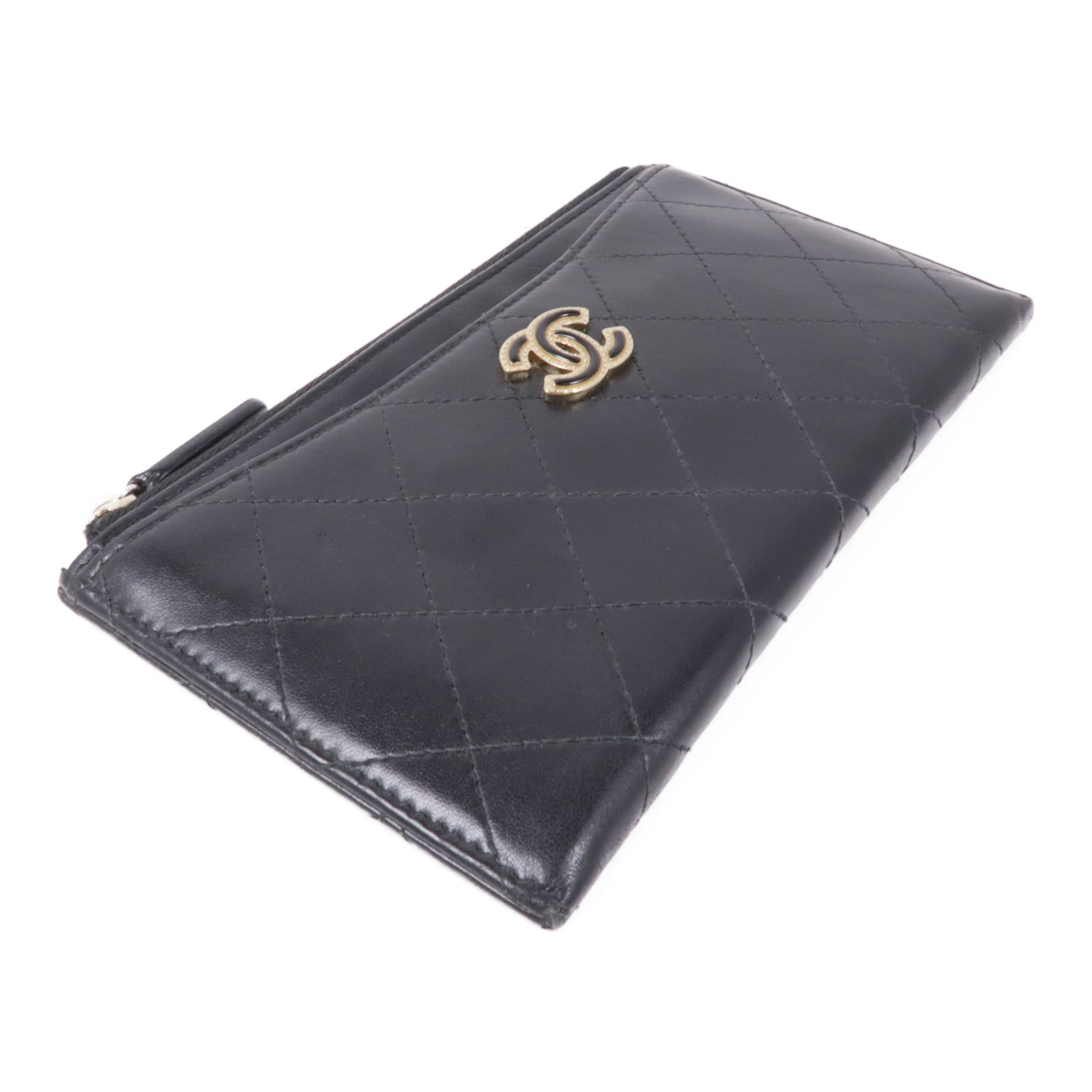 CHANEL 皮革Long Wallet金扣長錢包