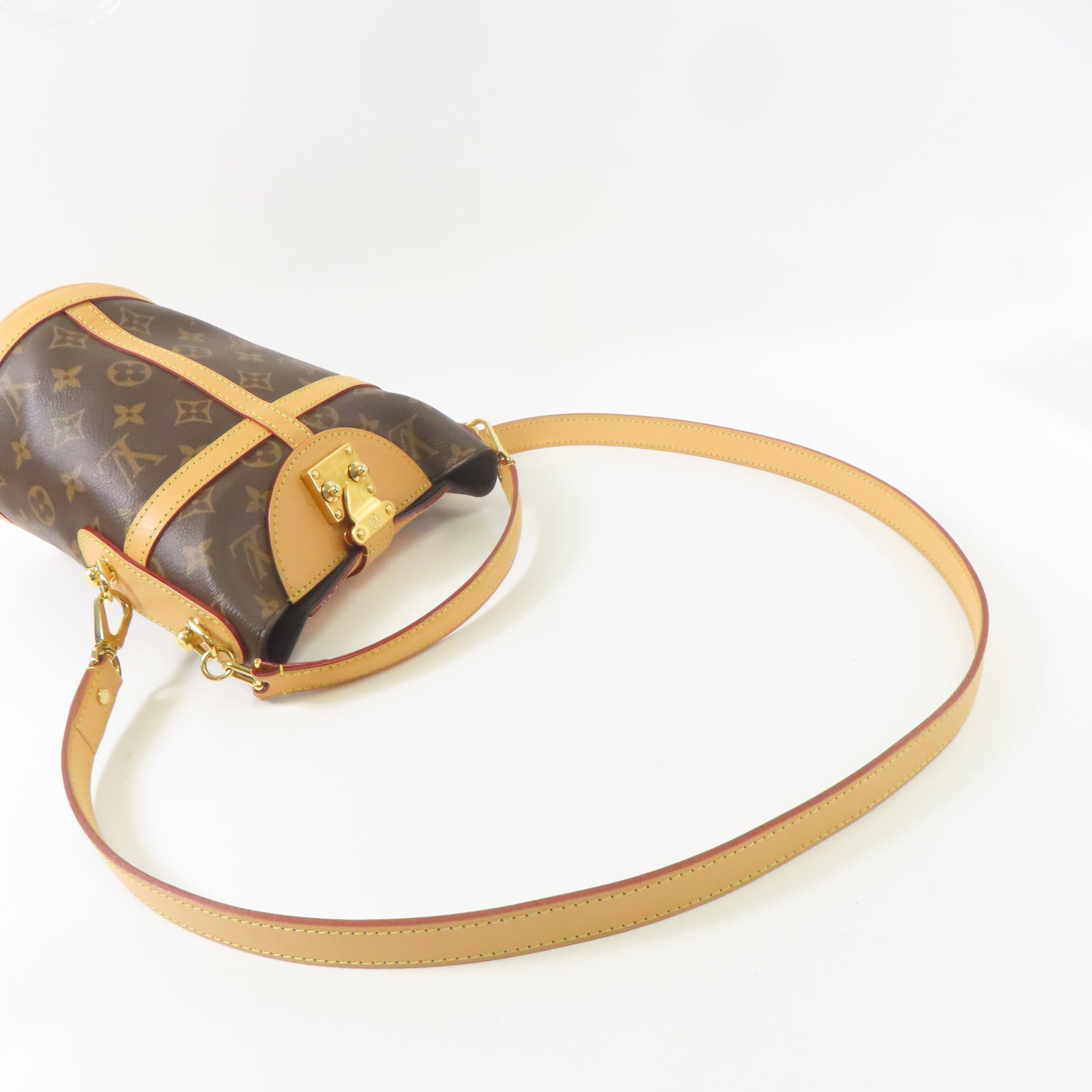 LOUIS VUITTON Monogram Duffle金扣手挽肩背兩用袋棕色