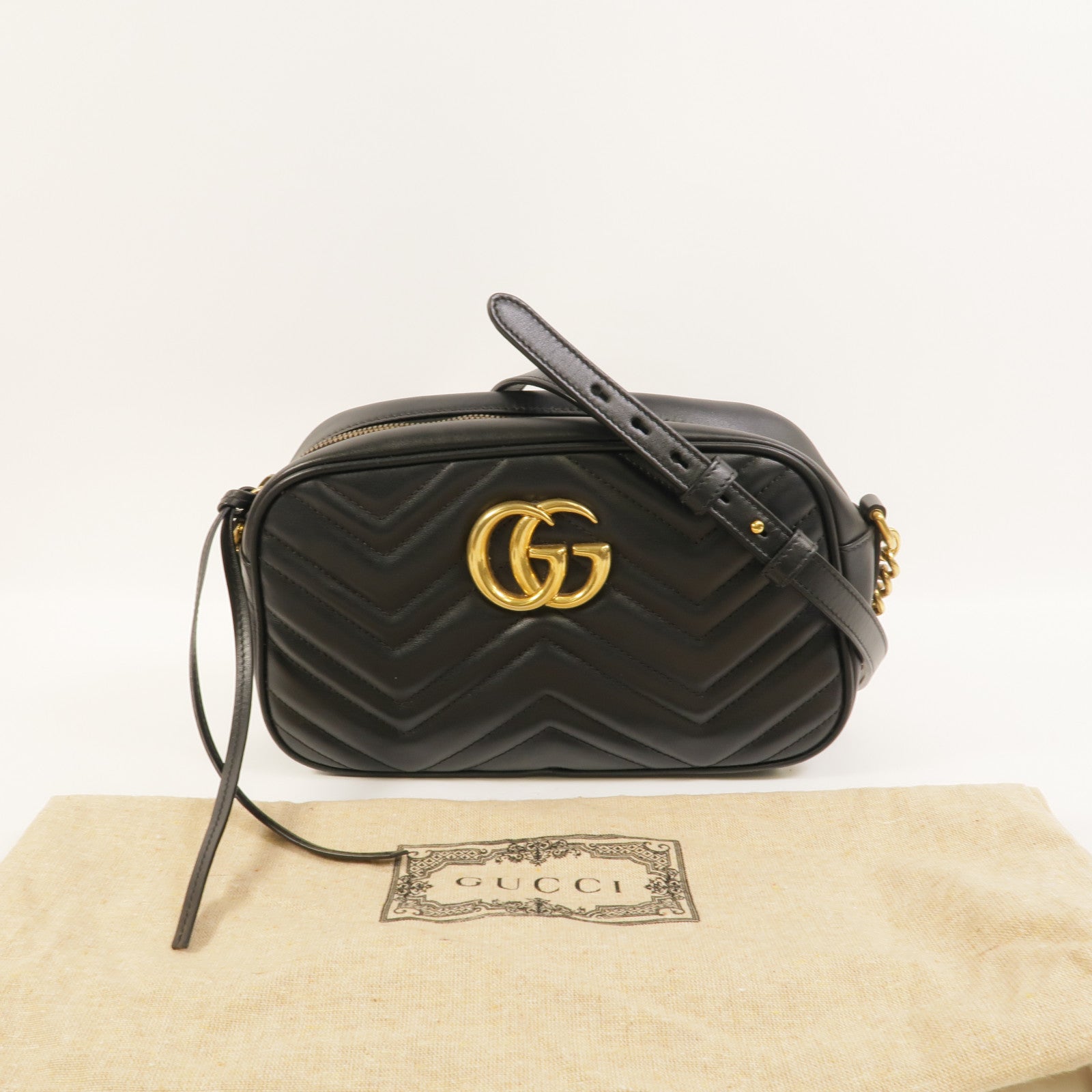 GUCCI 牛皮皮革GG Marmont肩背袋