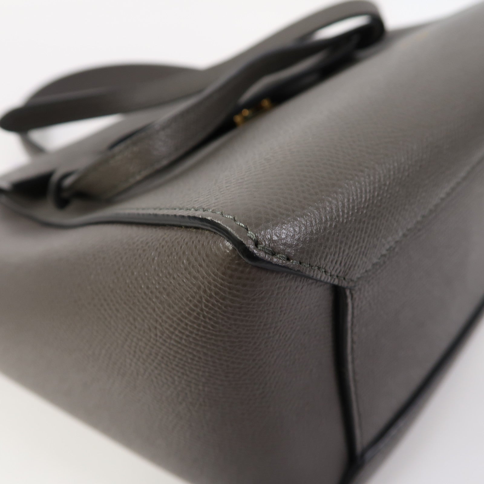 CELINE 牛皮皮革Micro Belt Bag金扣手挽肩背兩用袋灰色