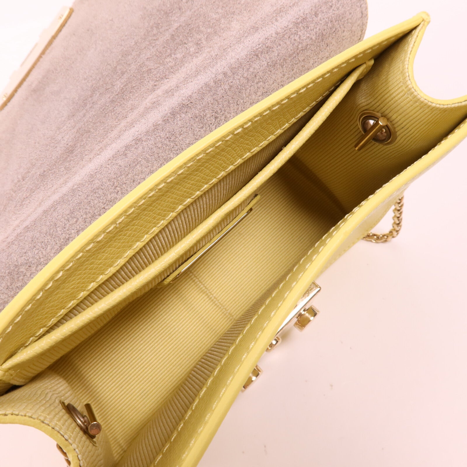 Furla 牛皮皮革Shoulder Bag金扣鏈帶肩背袋