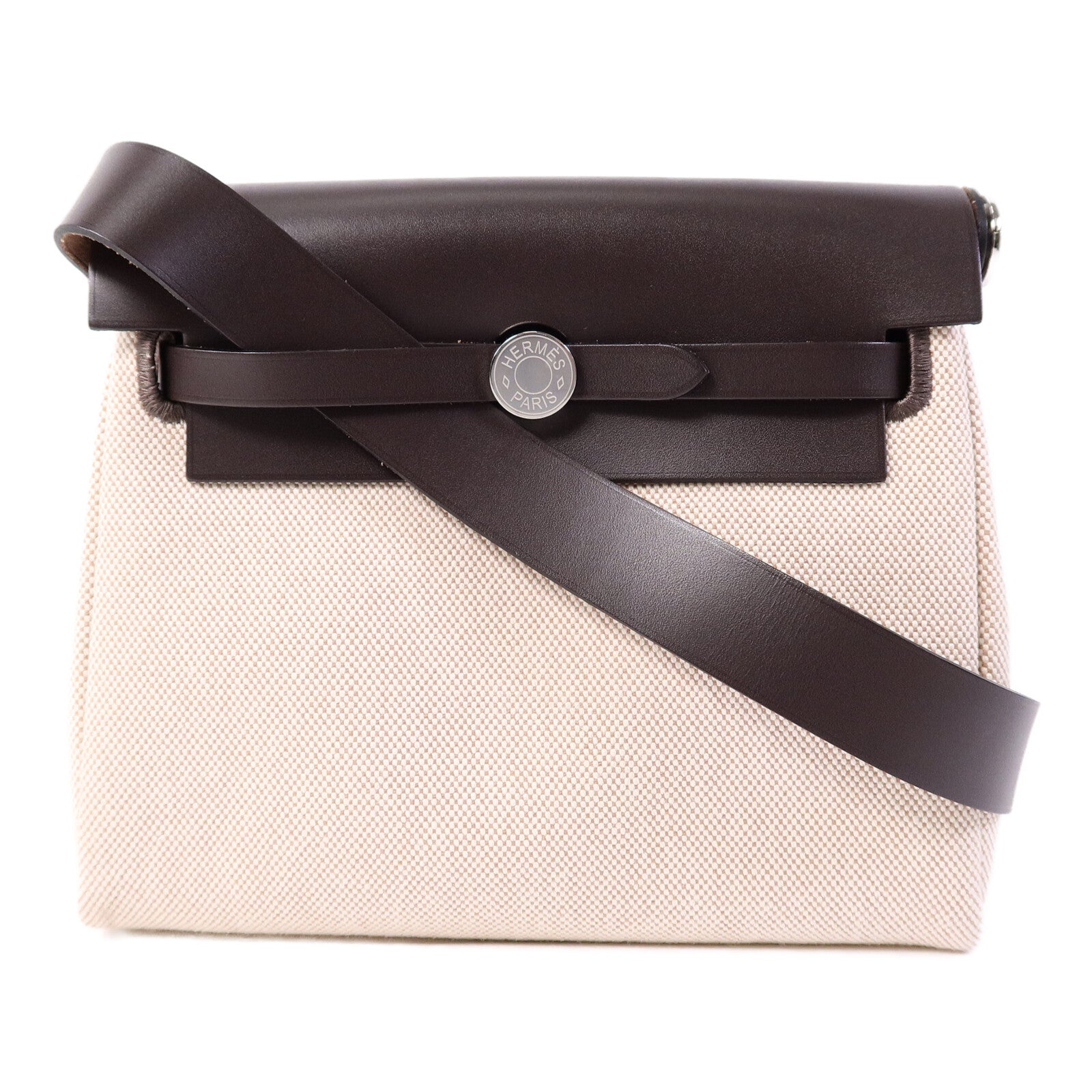HERMES 帆布Mini Herbag肩背袋Ebene