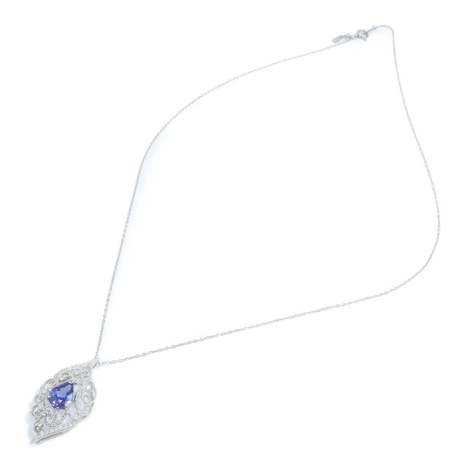 JEWELRY 18K白金/PT850鉑金Tanzanite Diamond Necklace坦桑石/鑽石項鍊