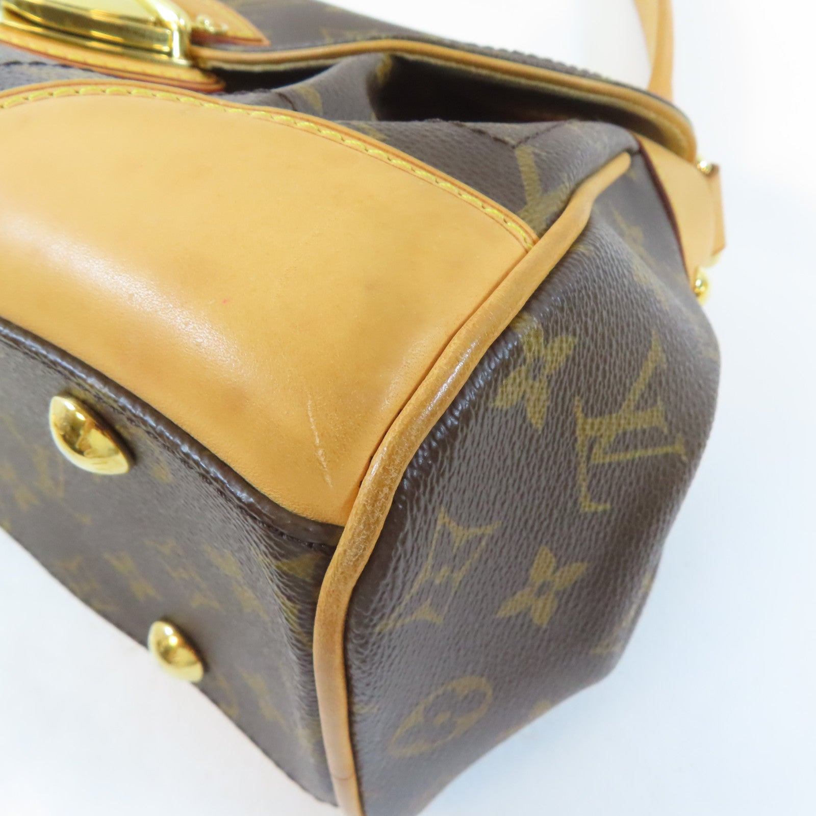 LOUIS VUITTON (PRICE DOWN) LV GHW Beverly MM Shoulder Handbag M40121 Monogram Brown