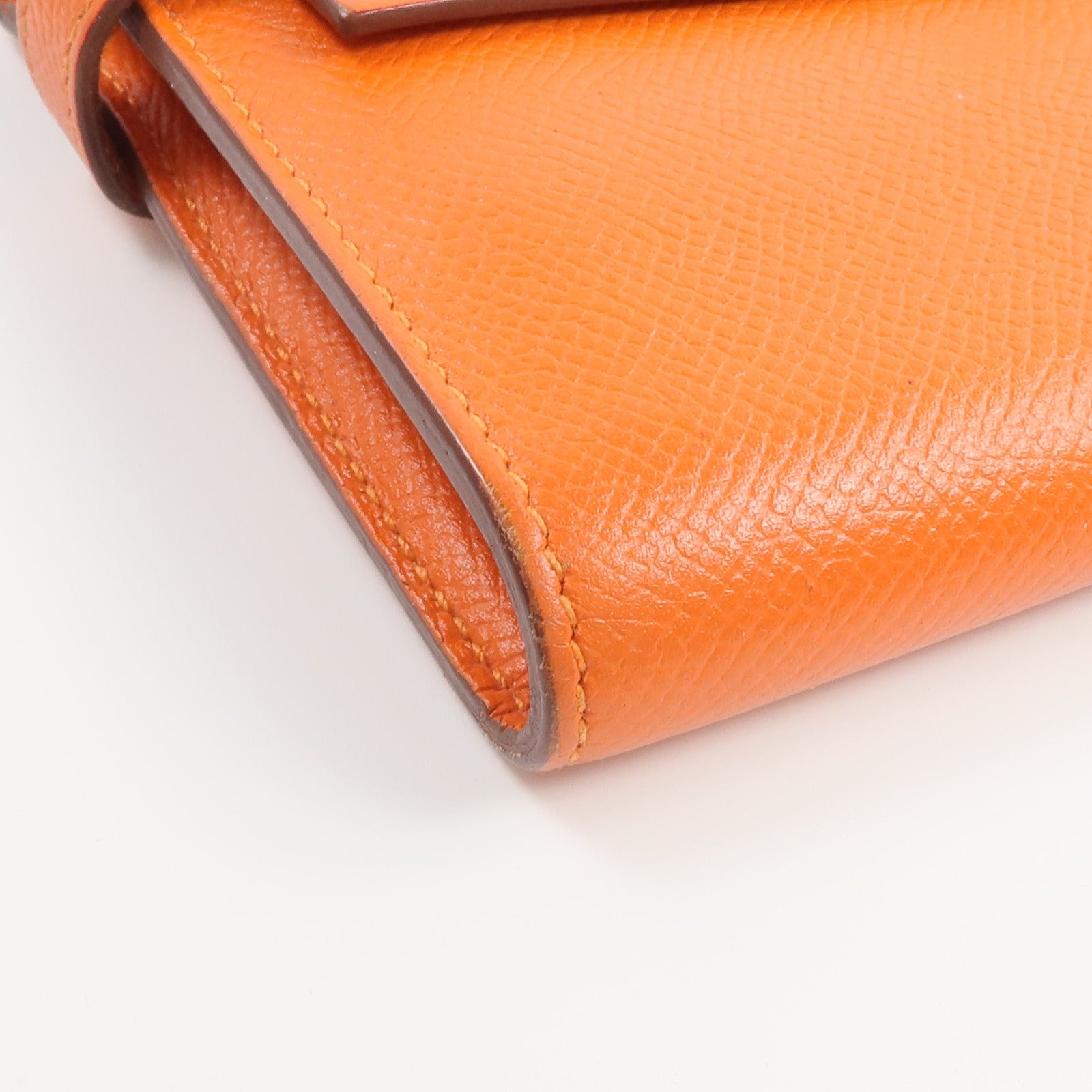 HERMES Epsom皮革Kelly Wallet長錢包Orange