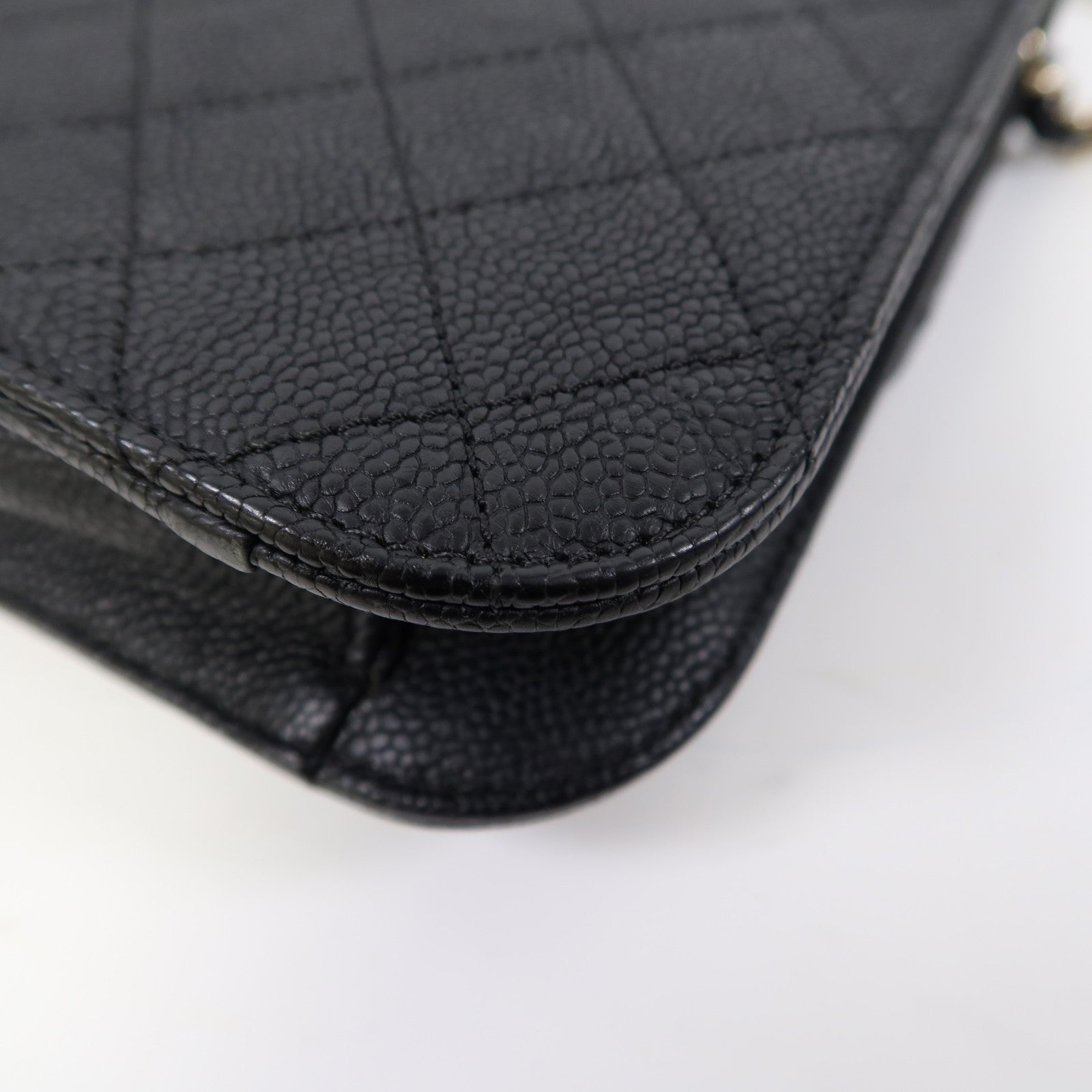 CHANEL 【激減優惠】菱格Caviar皮革Shoulder Bag金扣鏈帶肩背袋黑色